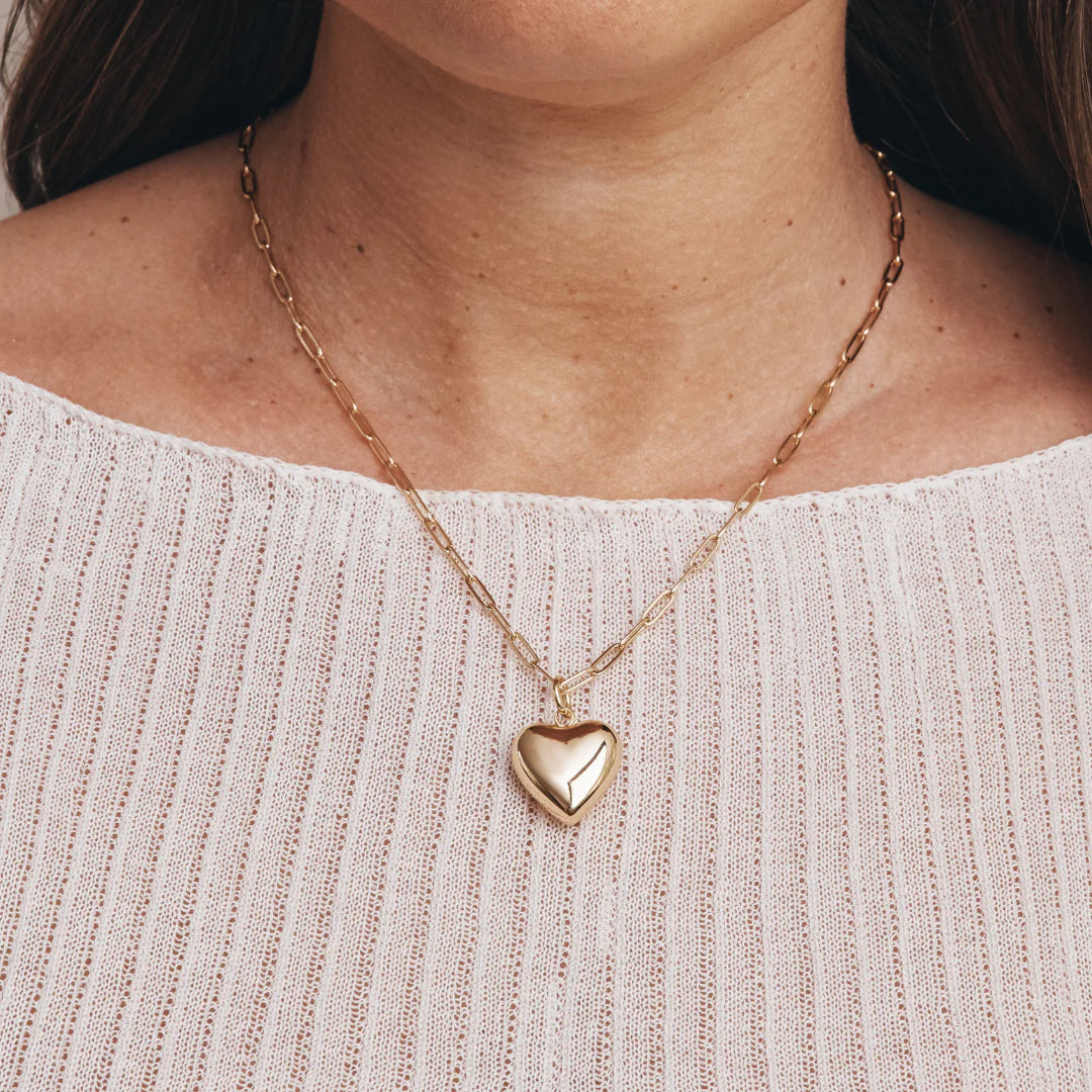 GIMME - Ella Puffy Heart Necklace - Gold