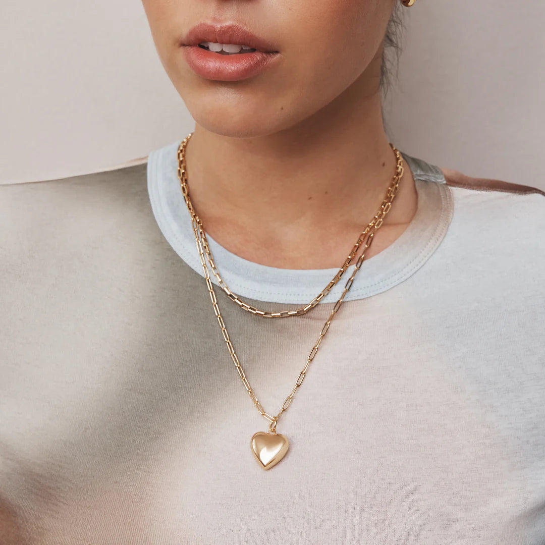 GIMME - Ella Puffy Heart Necklace - Gold