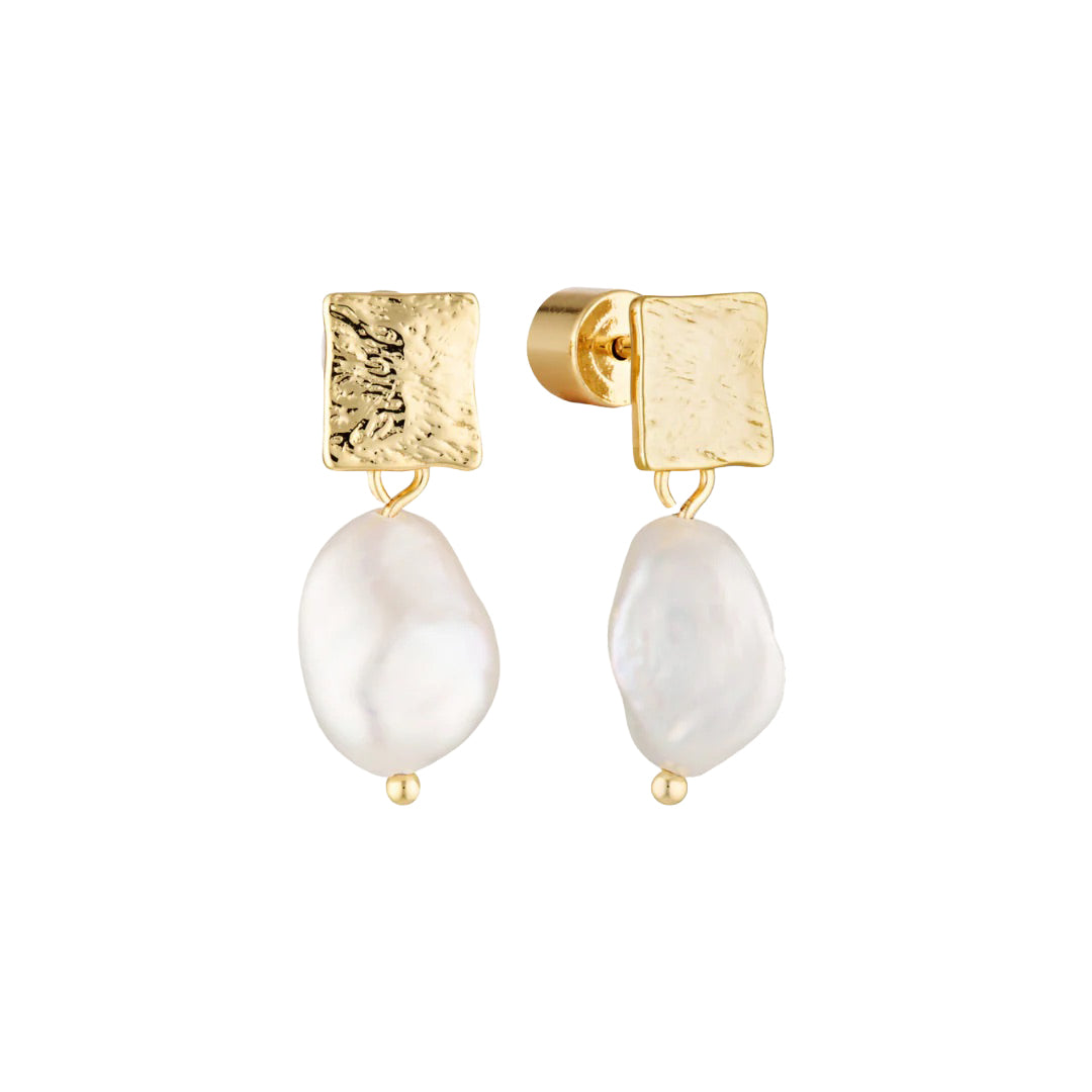 GIMME - Florence Pearl Drop Earrings - Gold