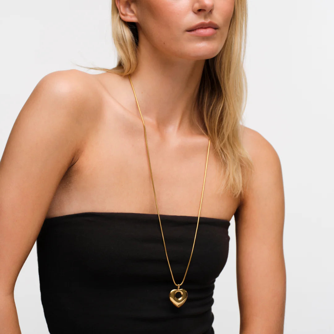 GIMME - Lisa Puffy Heart Necklace - Gold