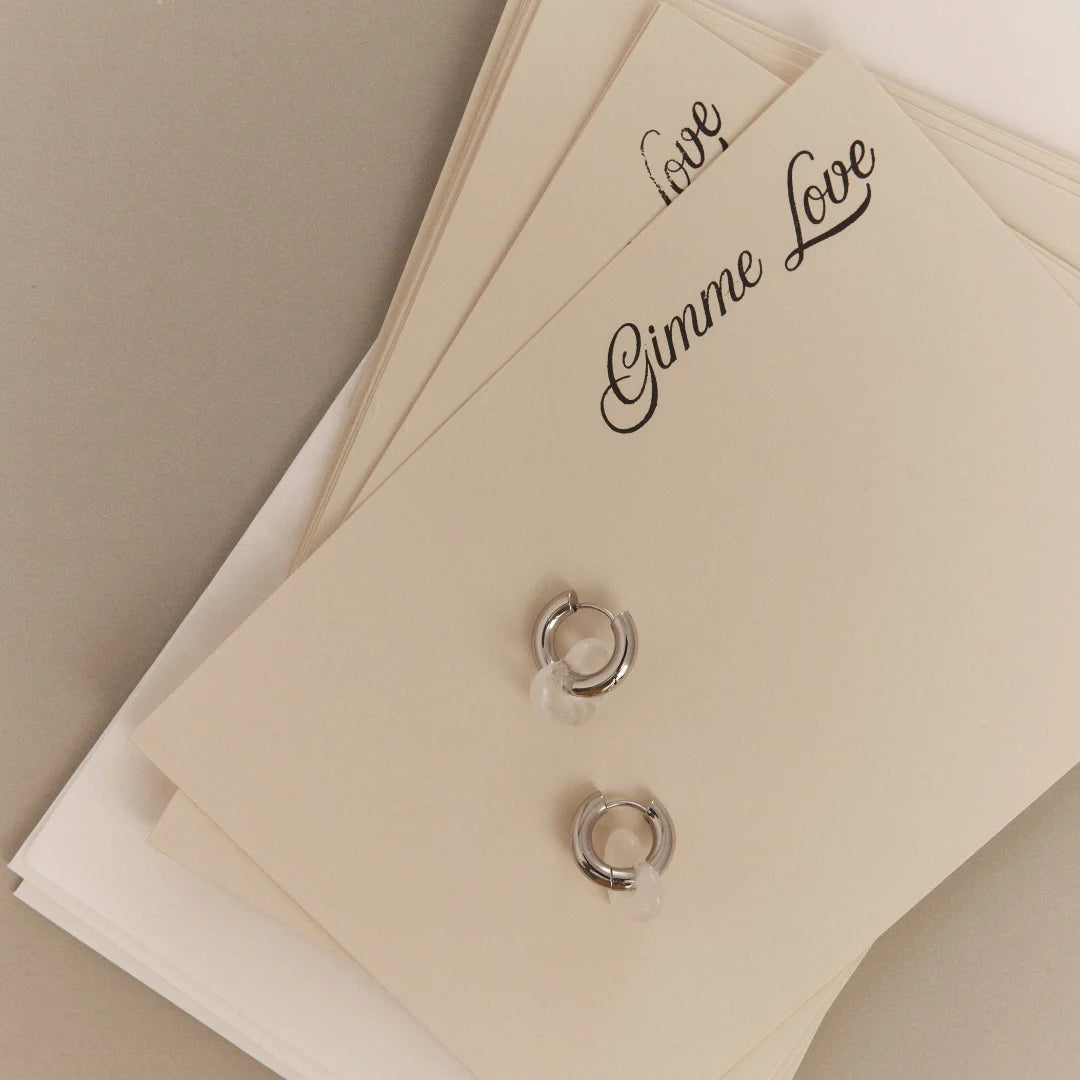 GIMME - Natural Stone Heart - Clear Quartz (charm only)