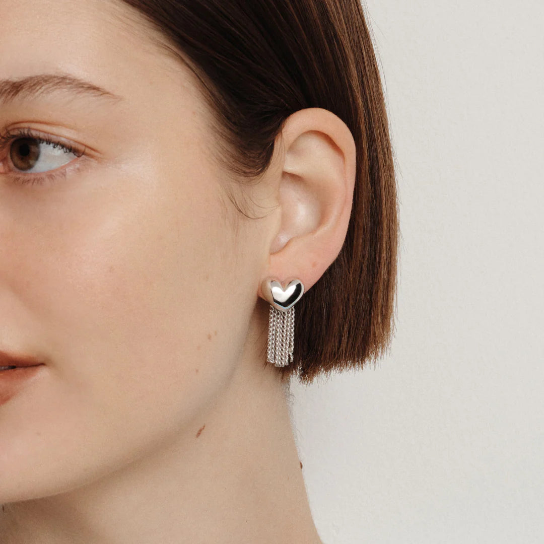 GIMME - Paris Puffed Heart Earrings - Silver