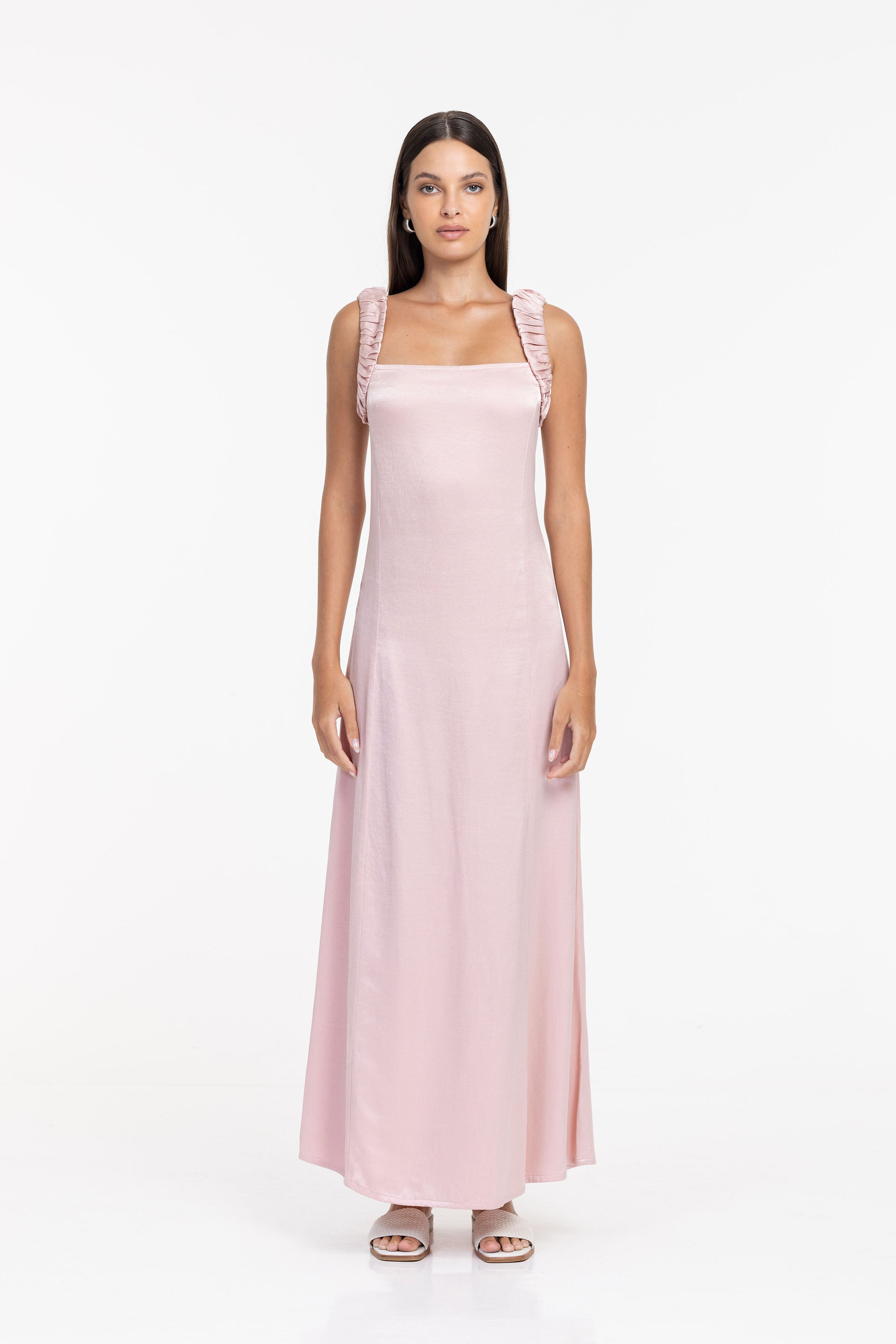 Gathered Whispers Dress - Tania Pink