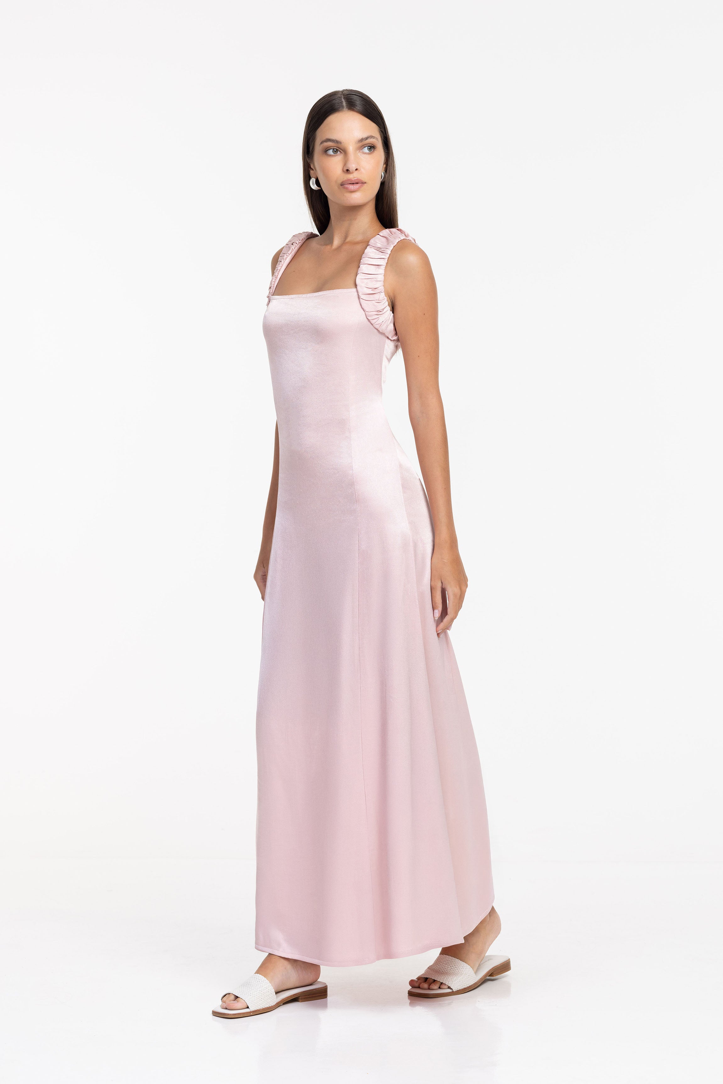 Gathered Whispers Dress - Tania Pink