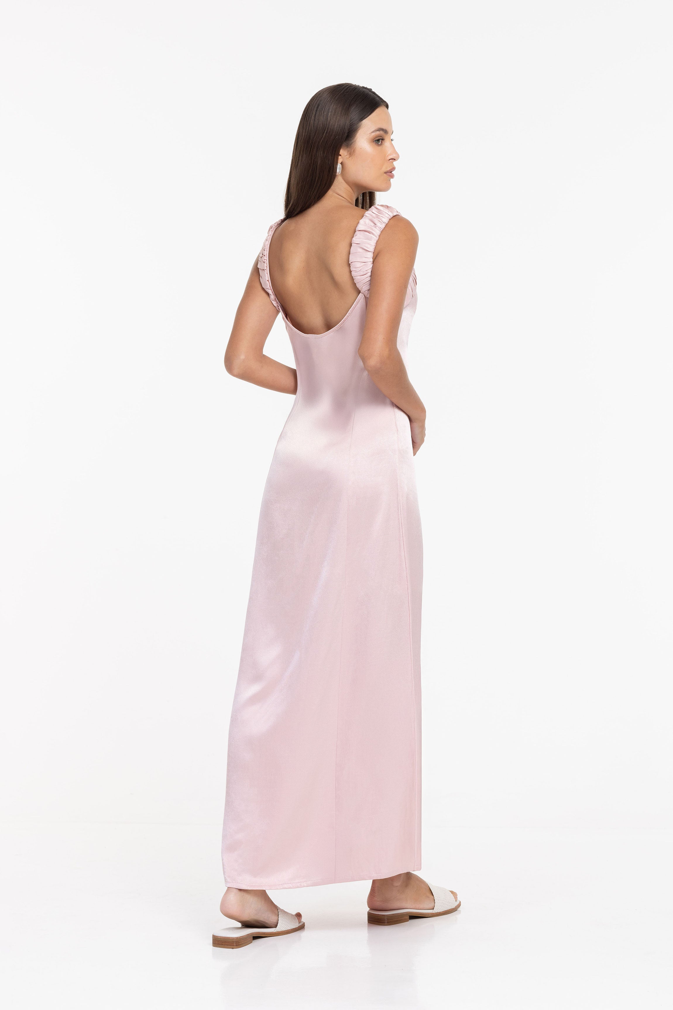 Gathered Whispers Dress - Tania Pink