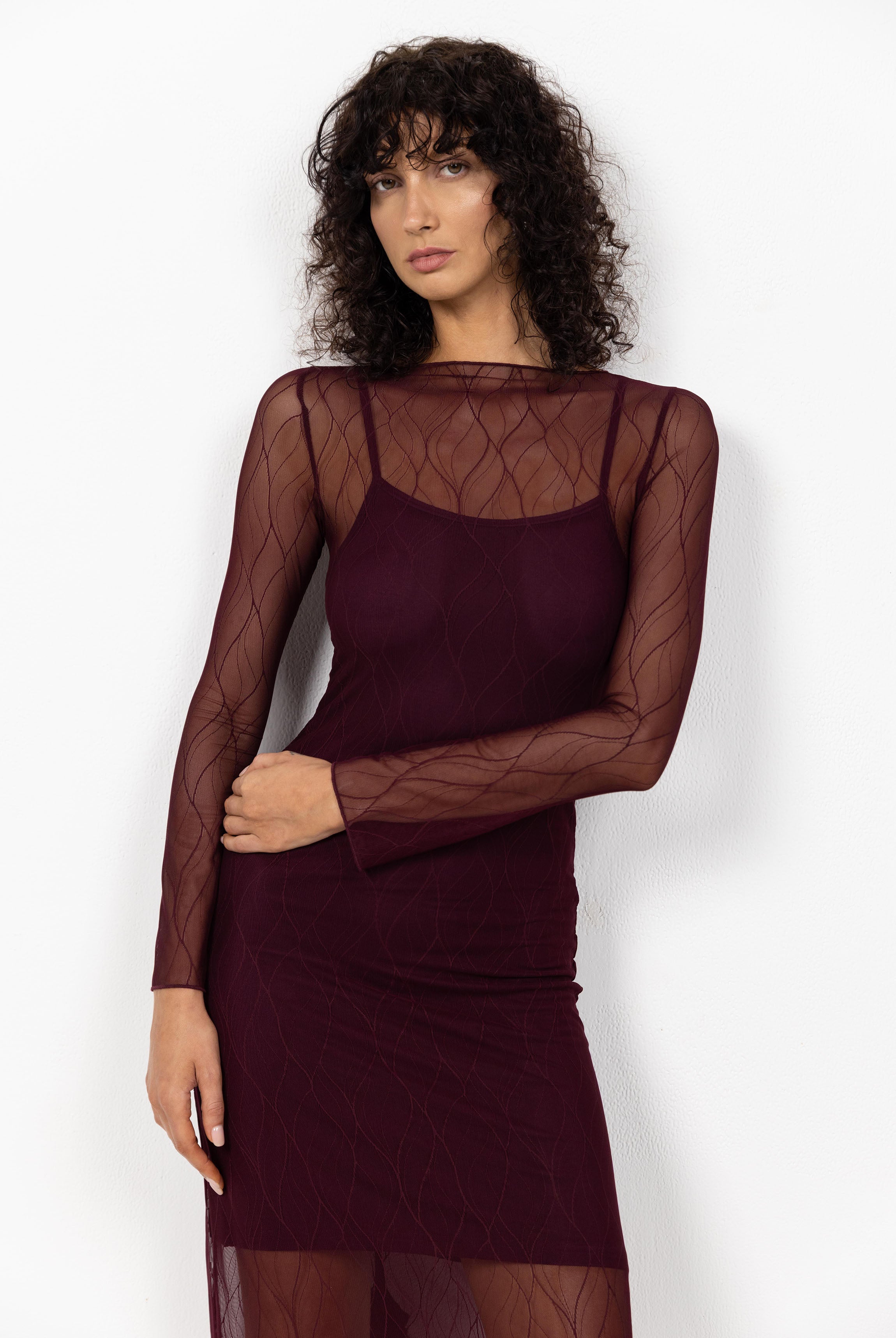 PRE-ORDER Gigi Dress - Burgundy Veil