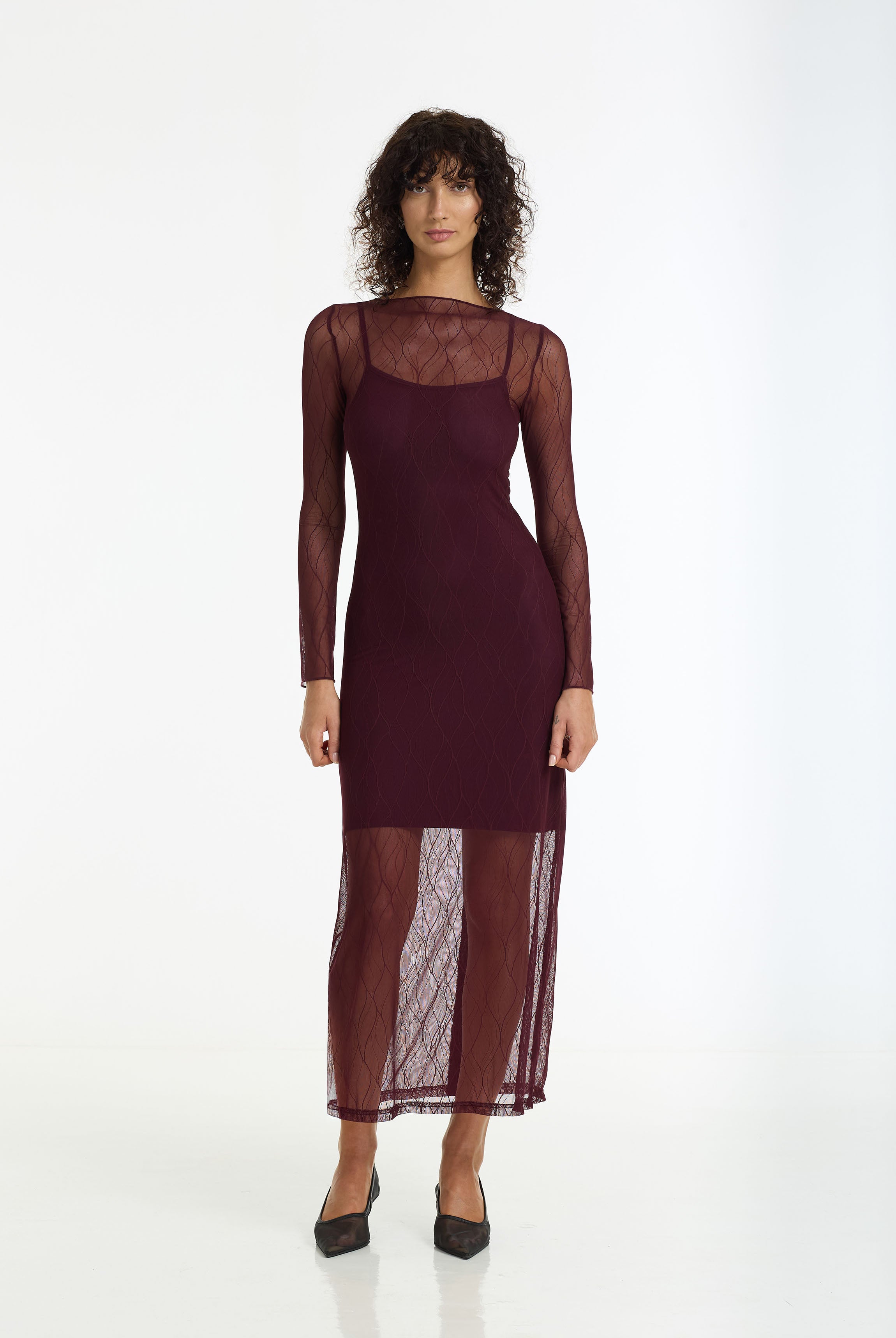 PRE-ORDER Gigi Dress - Burgundy Veil