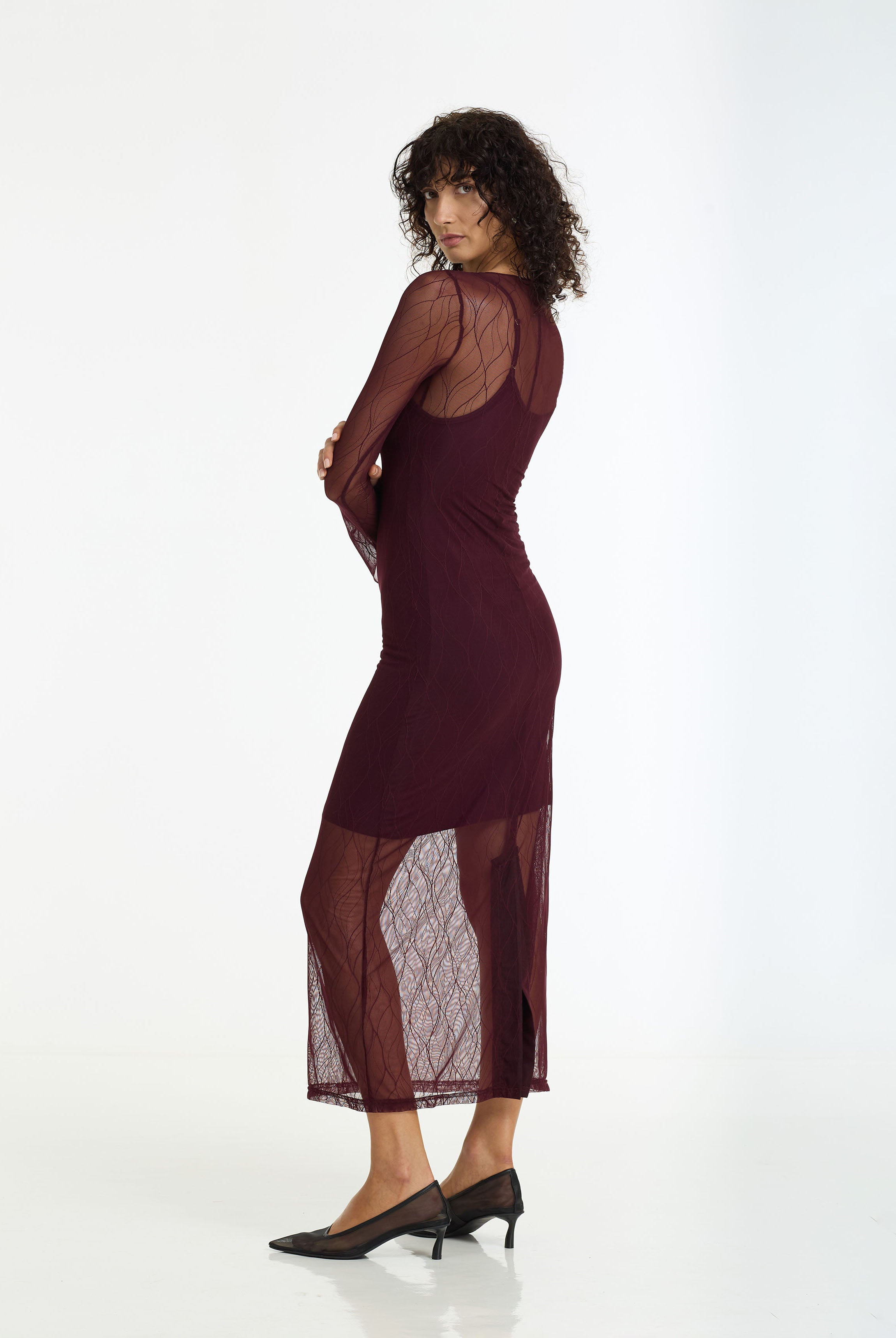 PRE-ORDER Gigi Dress - Burgundy Veil