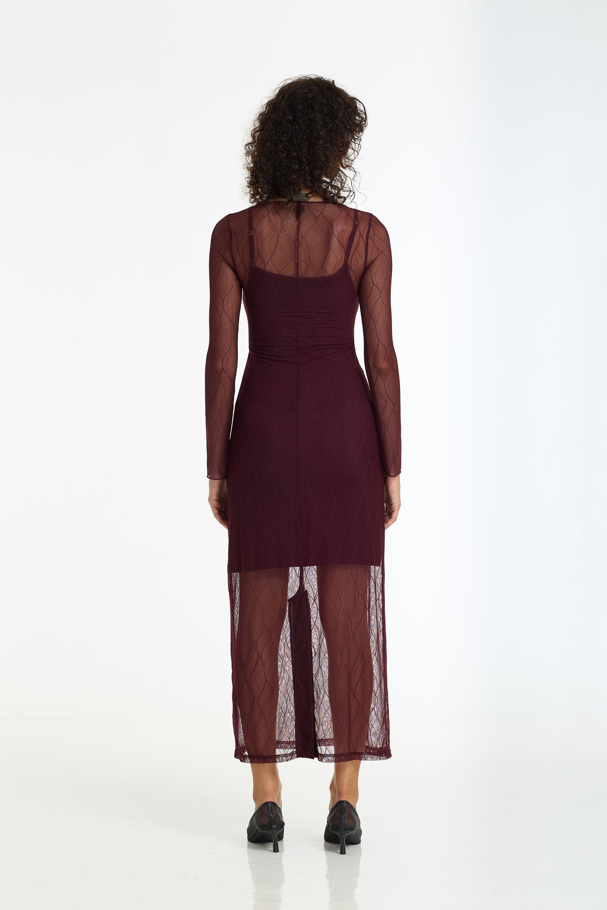 PRE-ORDER Gigi Dress - Burgundy Veil