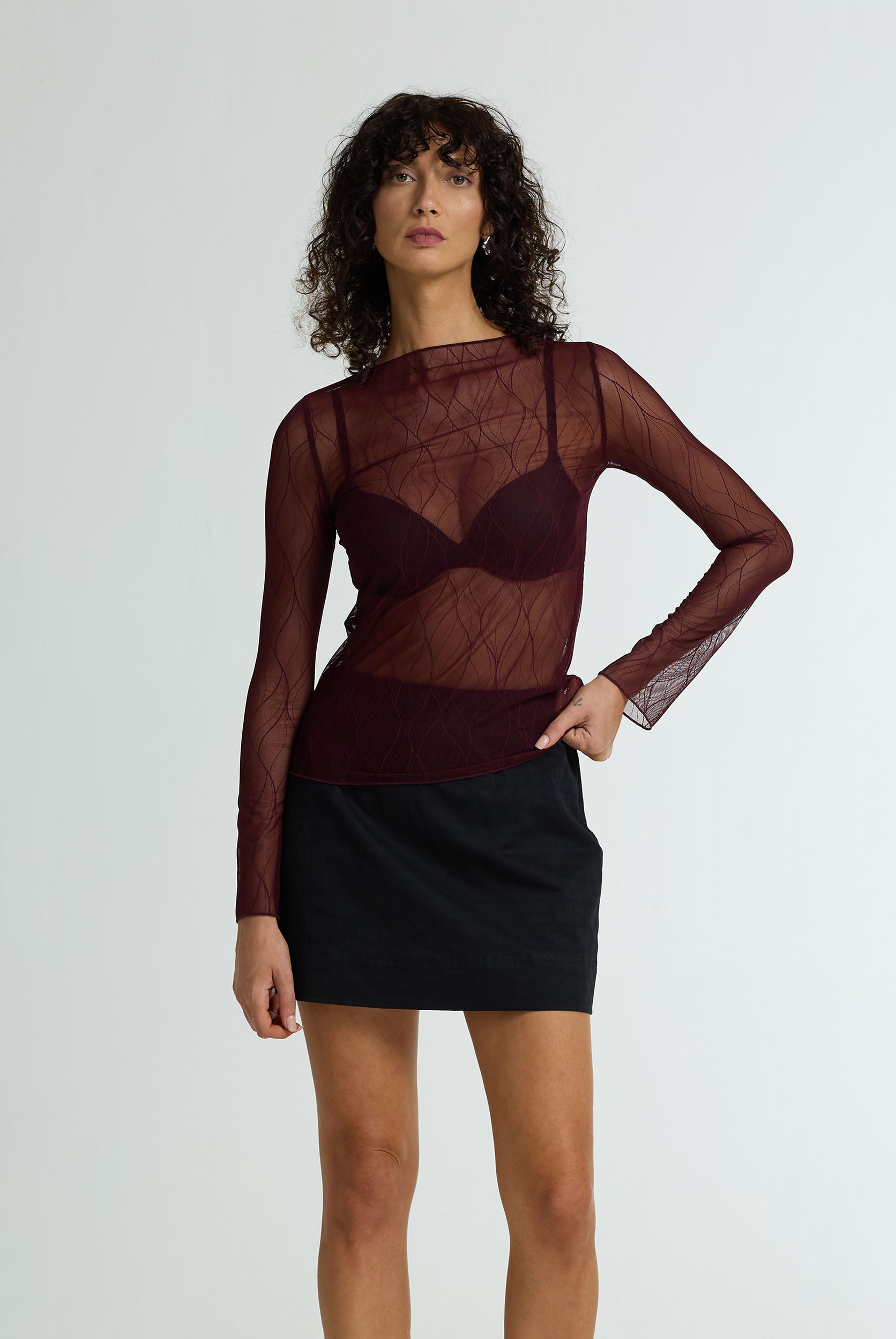 PRE-ORDER Gigi Top - Burgundy Veil