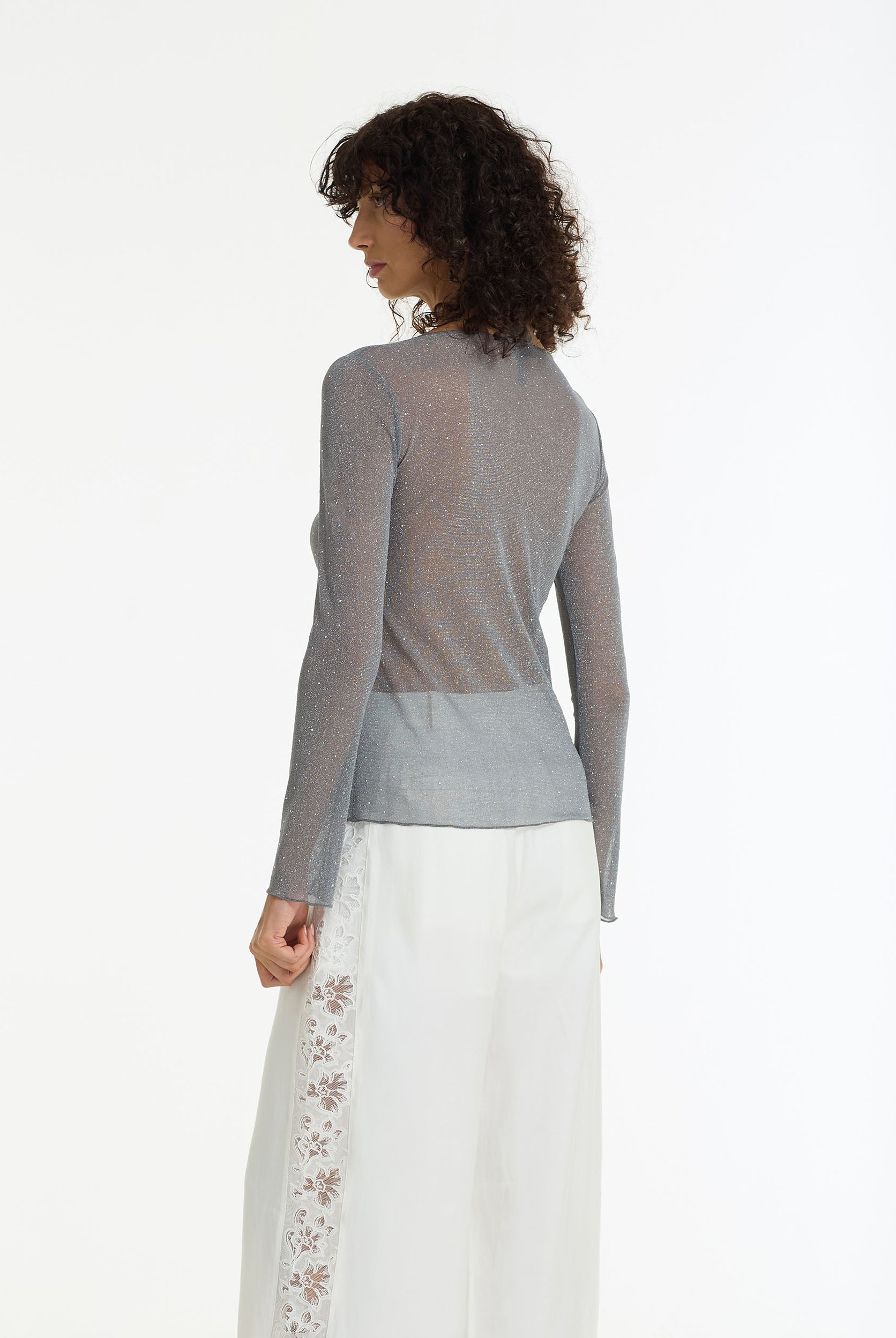 Gigi Diamanté Long Sleeve Top | Charcoal | PRE-ORDER