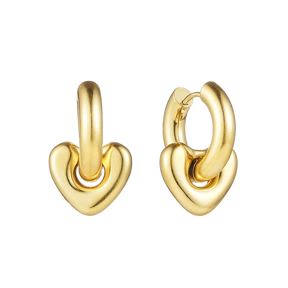 GIMME - Lisa Puffy Heart Gold Earrings