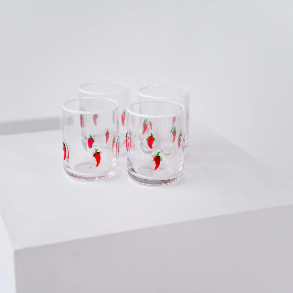 Home Lab - Chilli Icon Glass - Set of 4