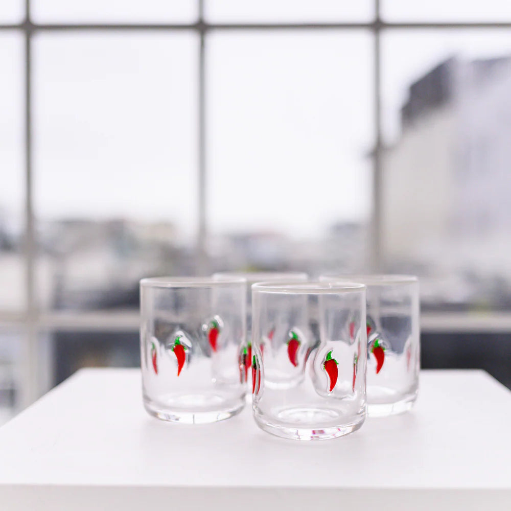 Home Lab - Chilli Icon Glass - Set of 4