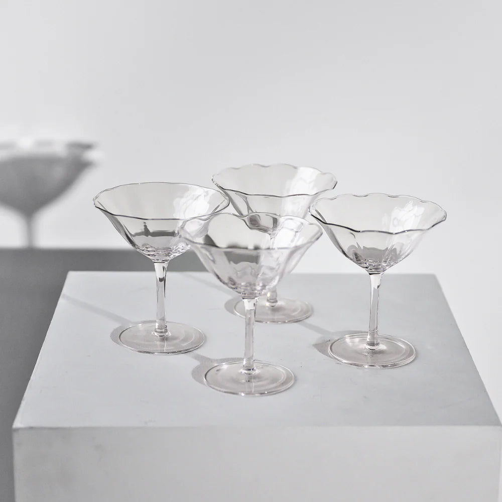 Home Lab - Fleur Cocktail Coupe - Set of 4 Clear