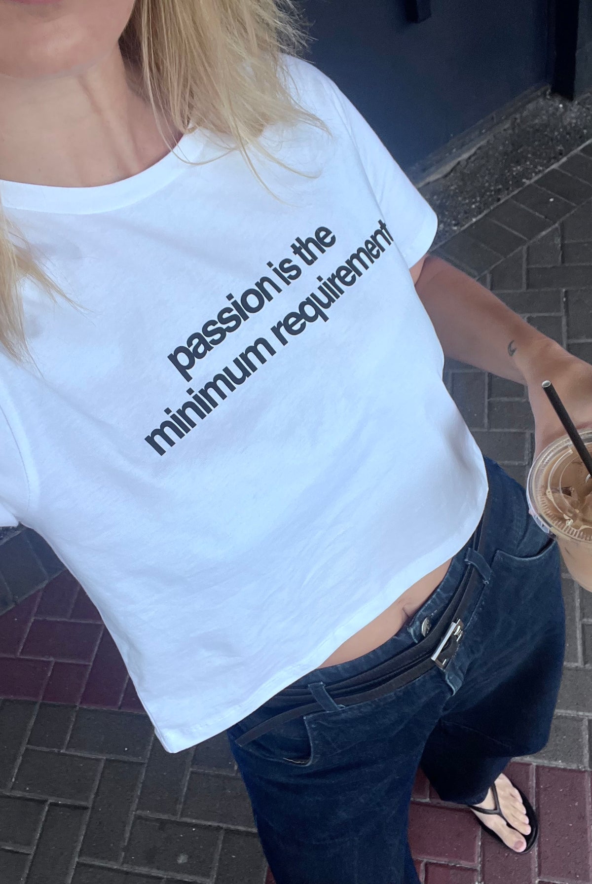 Passion Is The Minimum Cropped Tee | White | Sei Bella by BLAK | PRE-ORDER