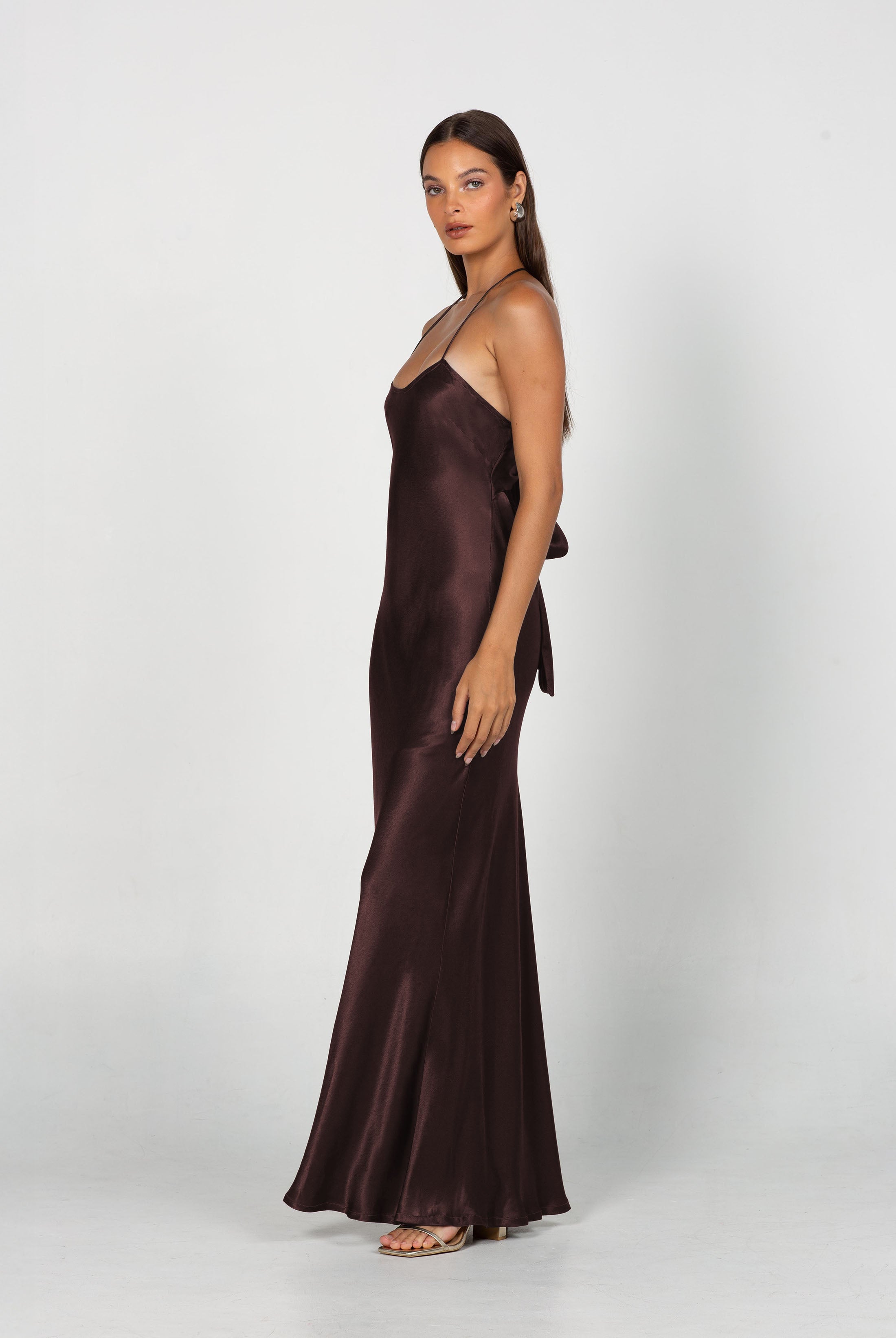 Into Love Halter Maxi - Chocolate
