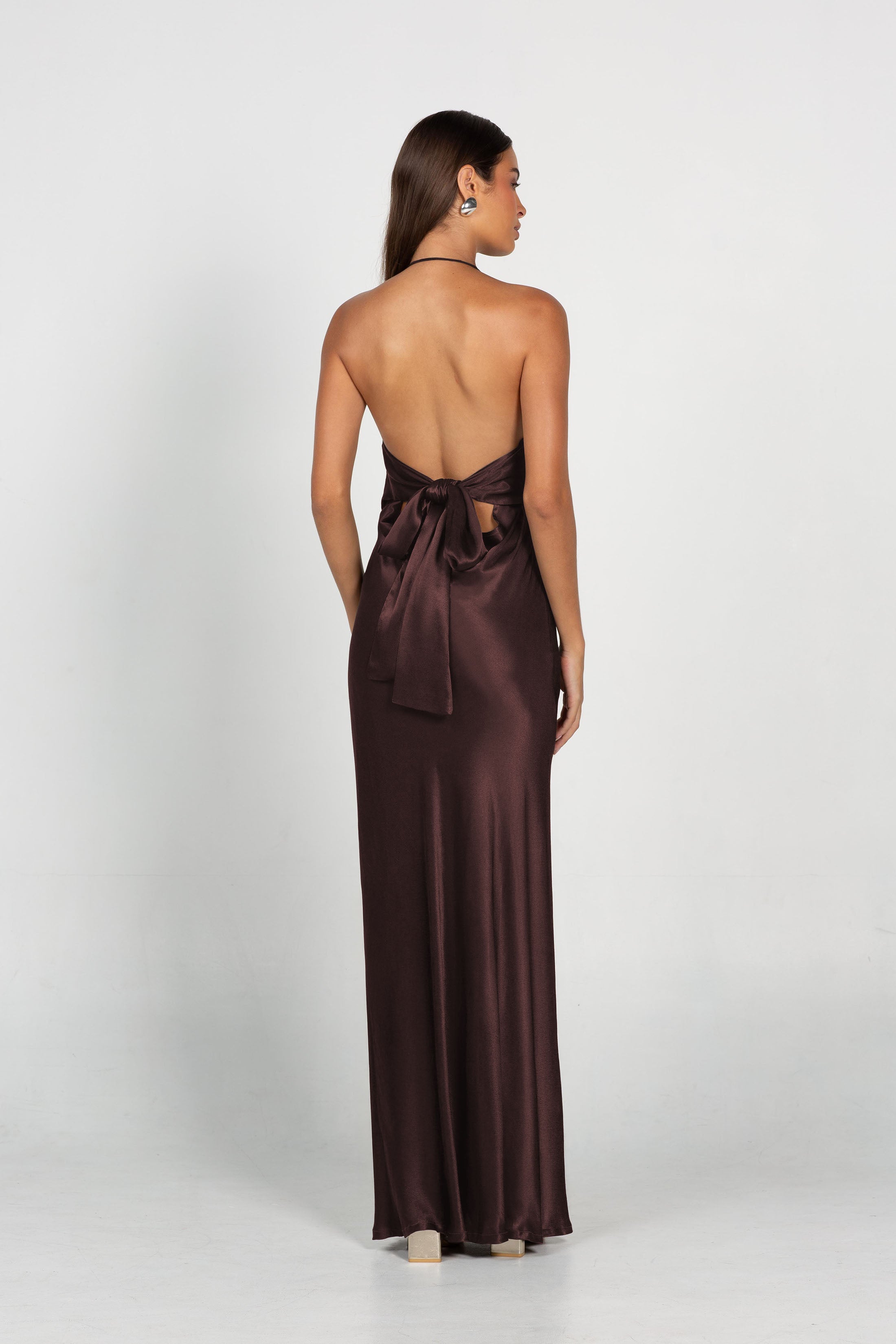 Into Love Halter Maxi - Chocolate