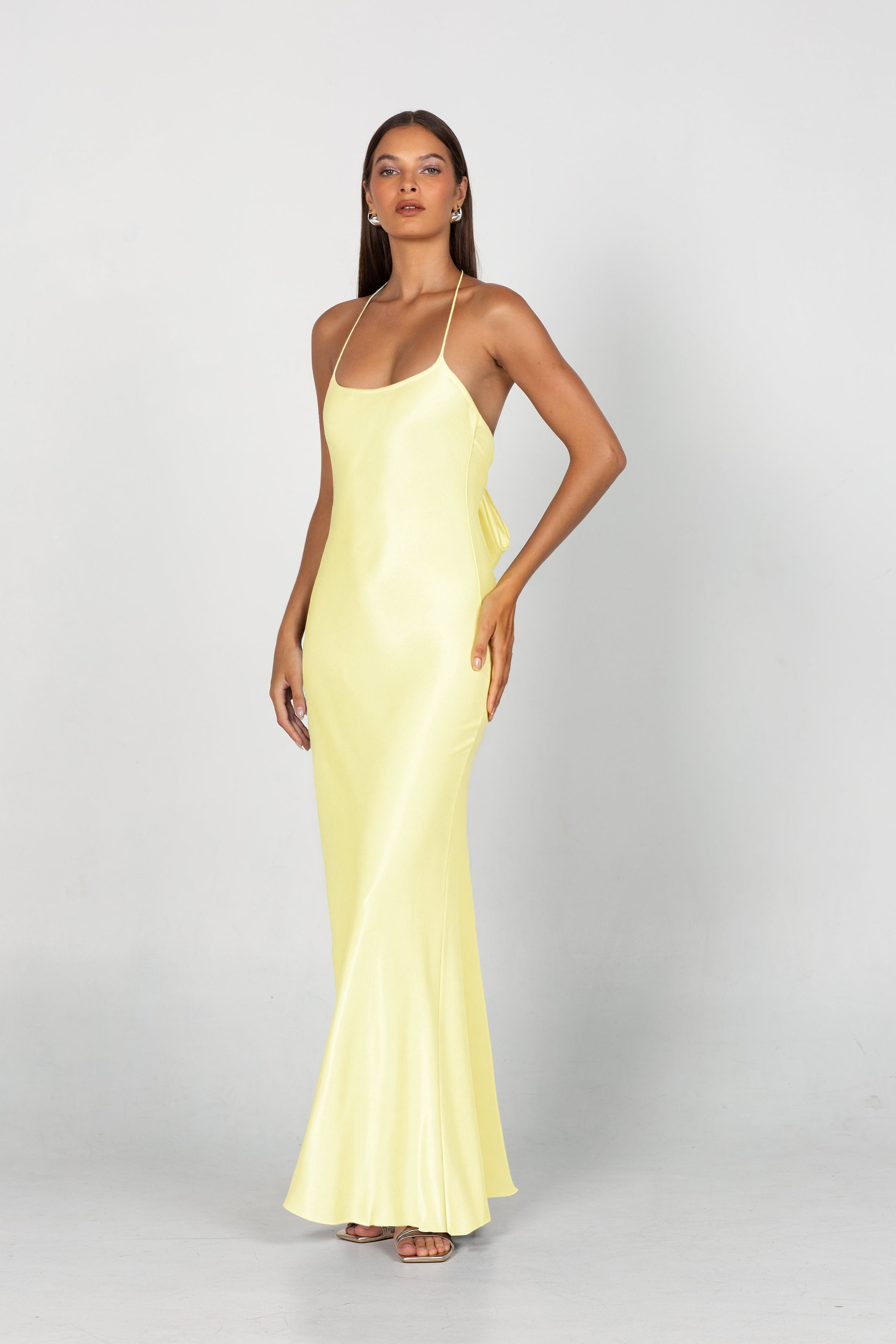 Into Love Halter Maxi - Lemon