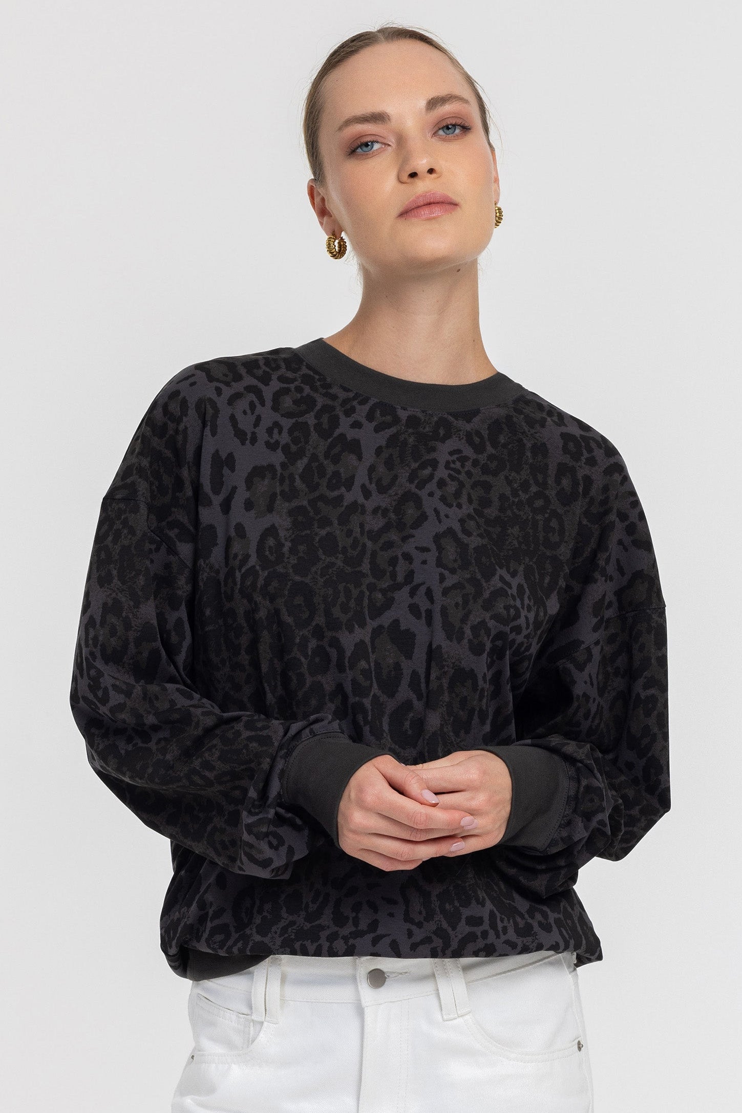 Into You Sweater - Leopard Grey