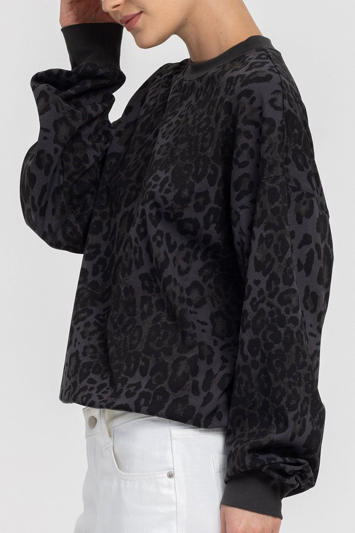 Into You Sweater - Leopard Grey