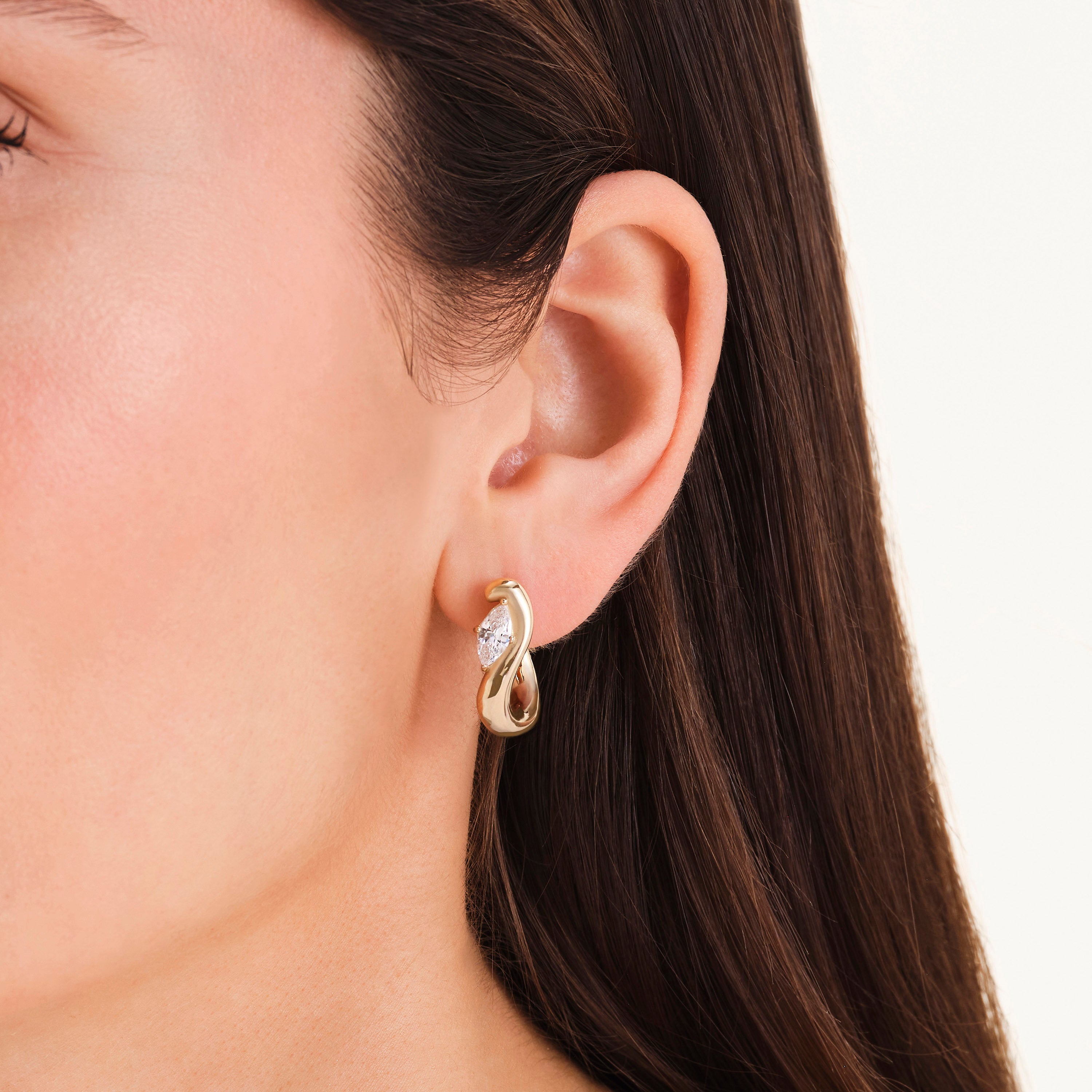 Rosefield - Marquise Wave Hoops - Gold