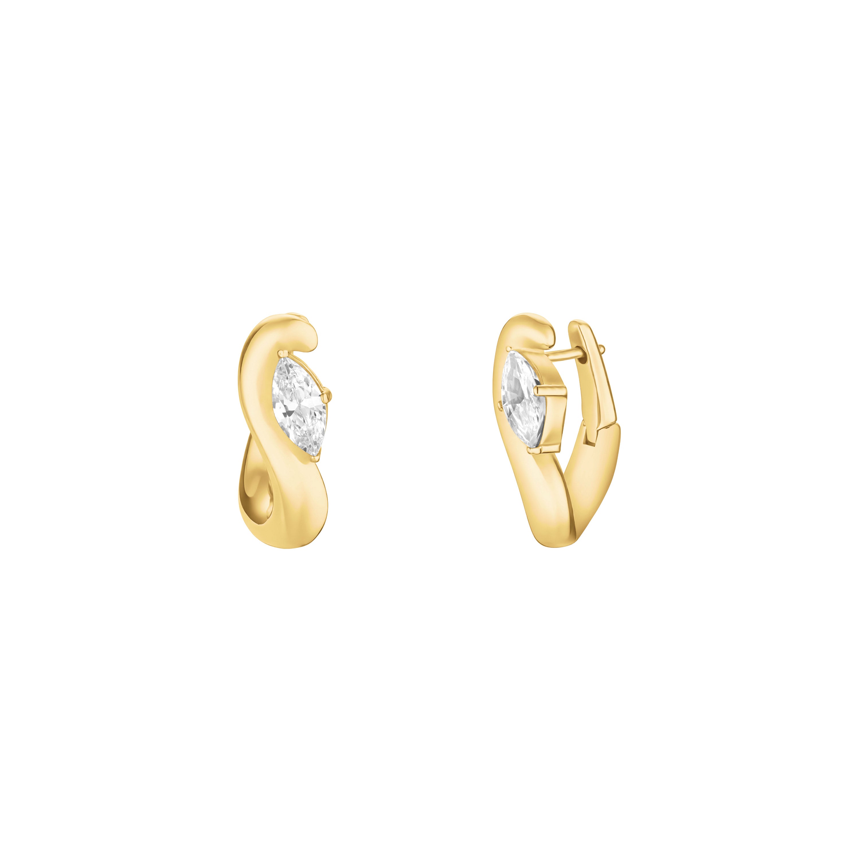 Rosefield - Marquise Wave Hoops - Gold