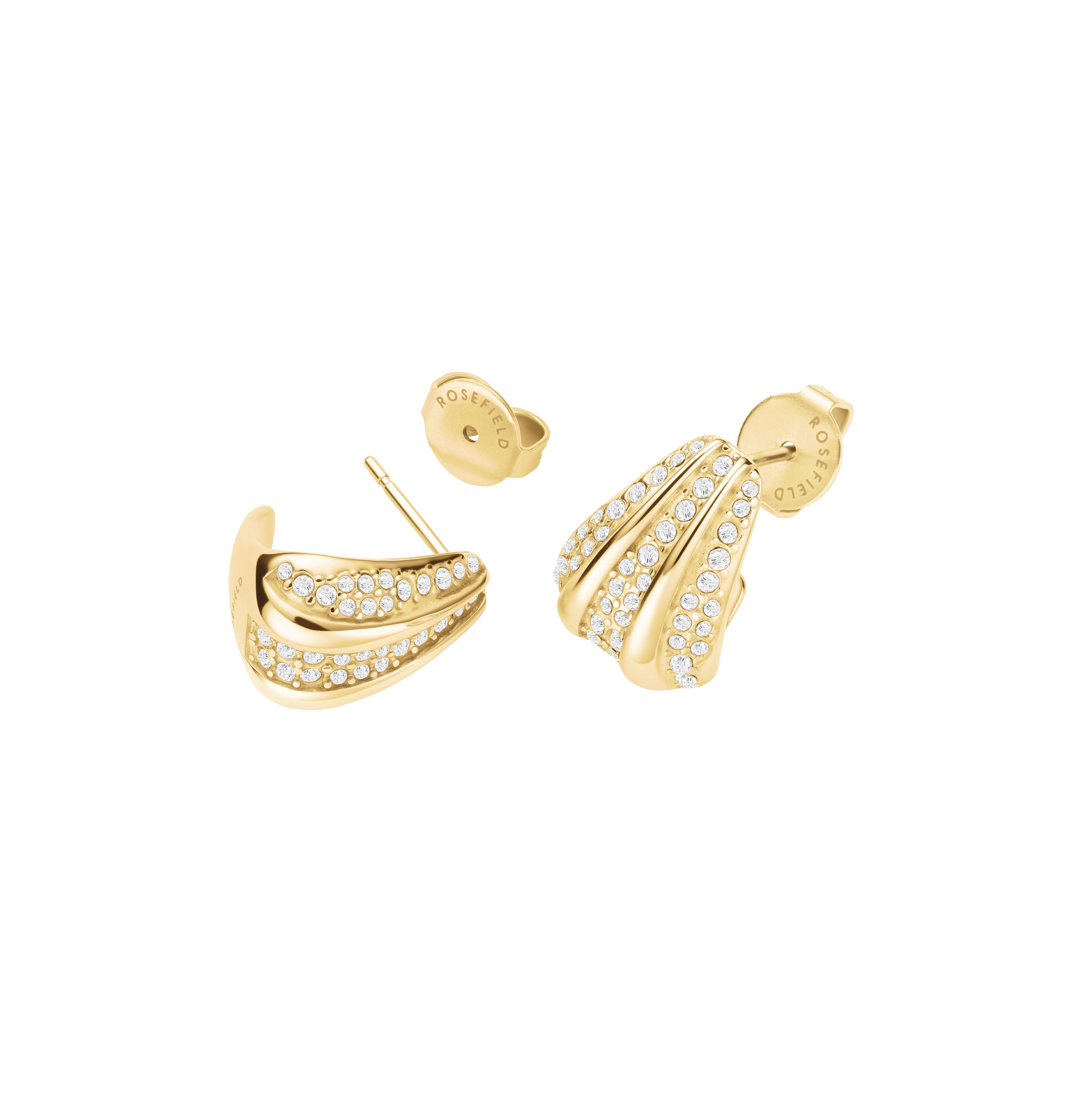 Rosefield – Pave Striped Studs – Gold