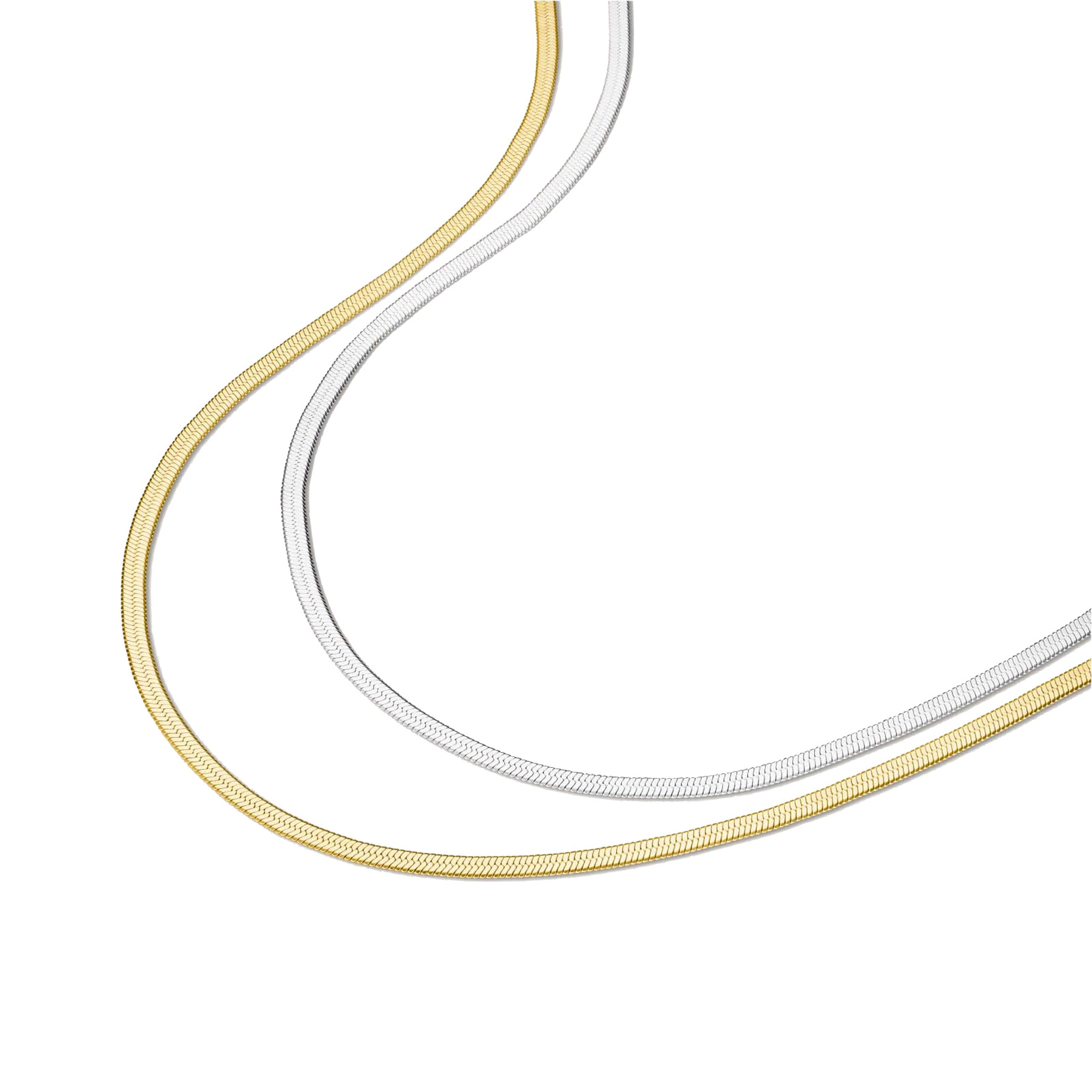 Rosefield - Duotone Snake Necklace - Gold/Silver