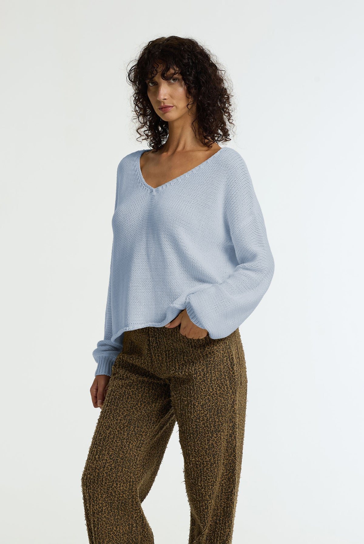Keep Me Close Cotton Yarn Sweater | Becky Blue | PRE-ORDER