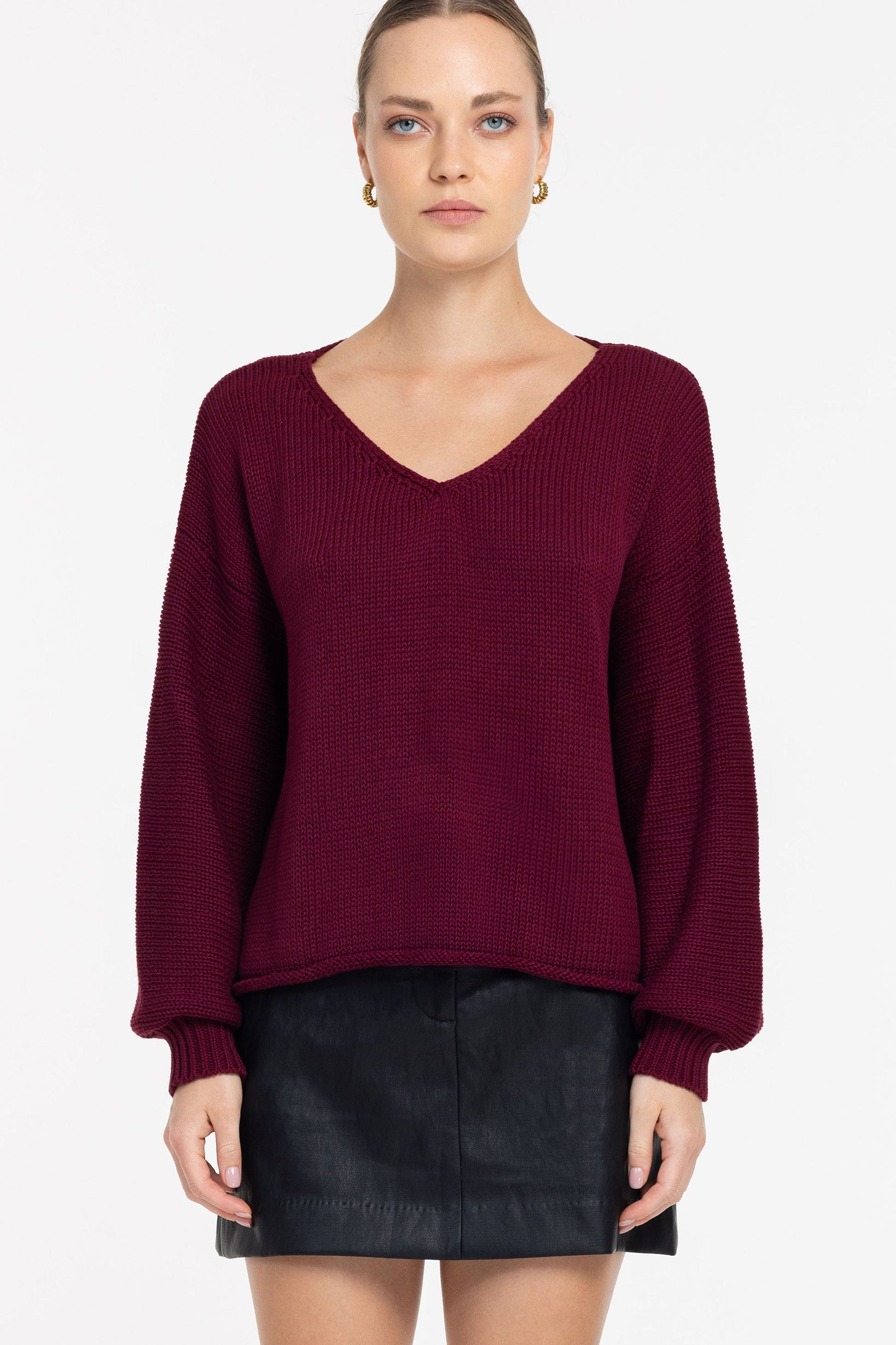 Keep Me Close Sweater - Burgundy