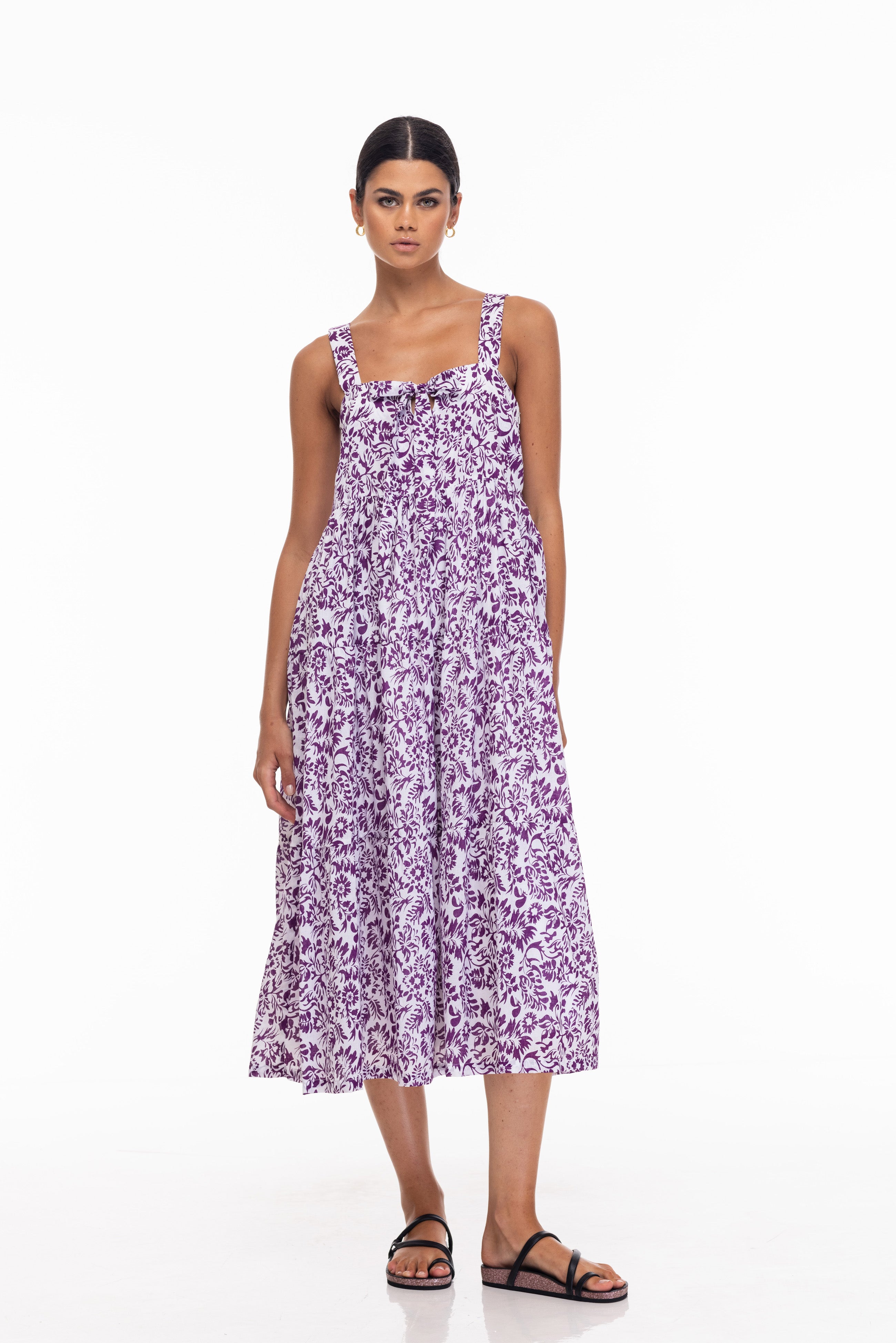 Kiss Me Again Dress - Purple/White Print