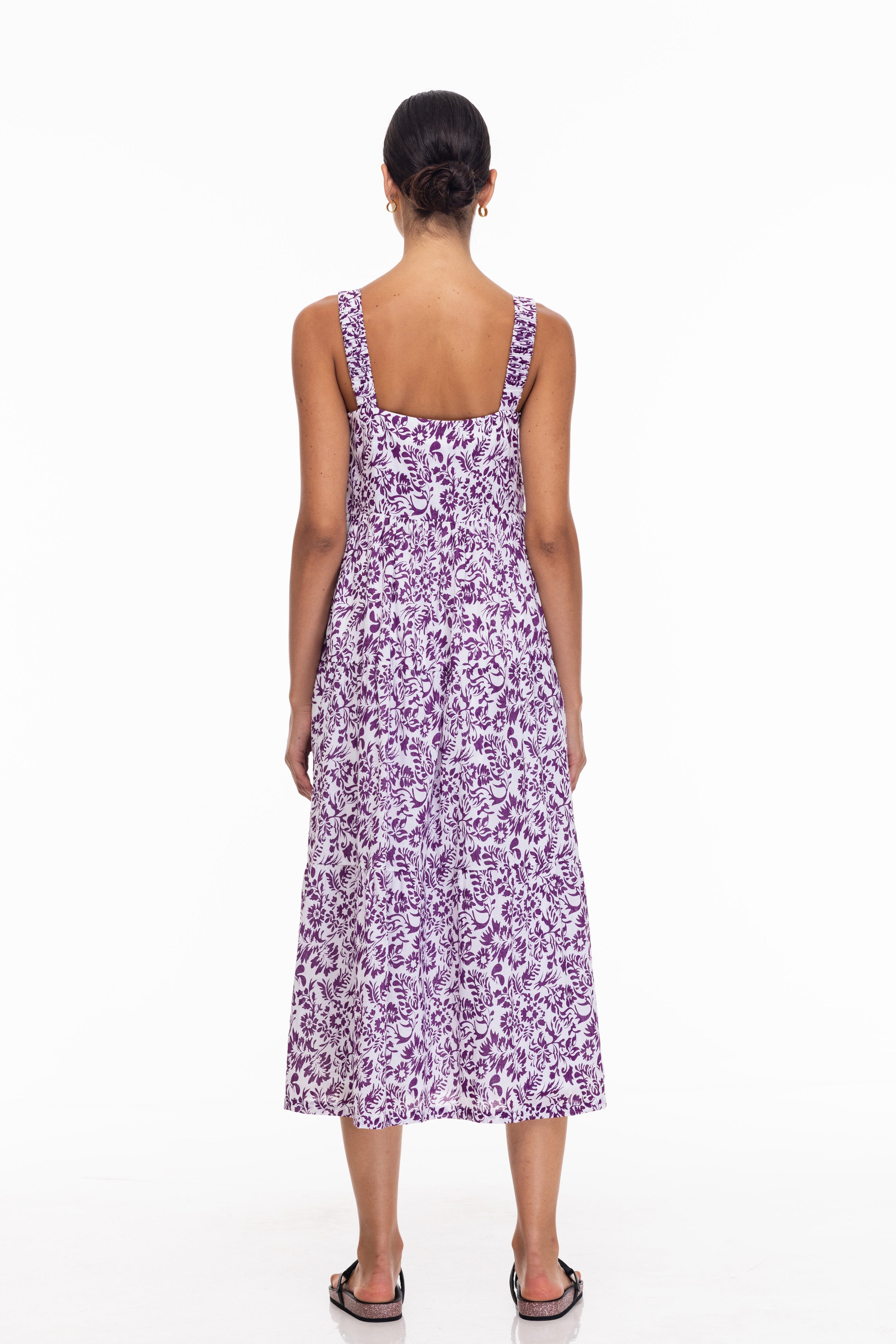 Kiss Me Again Dress - Purple/White Print