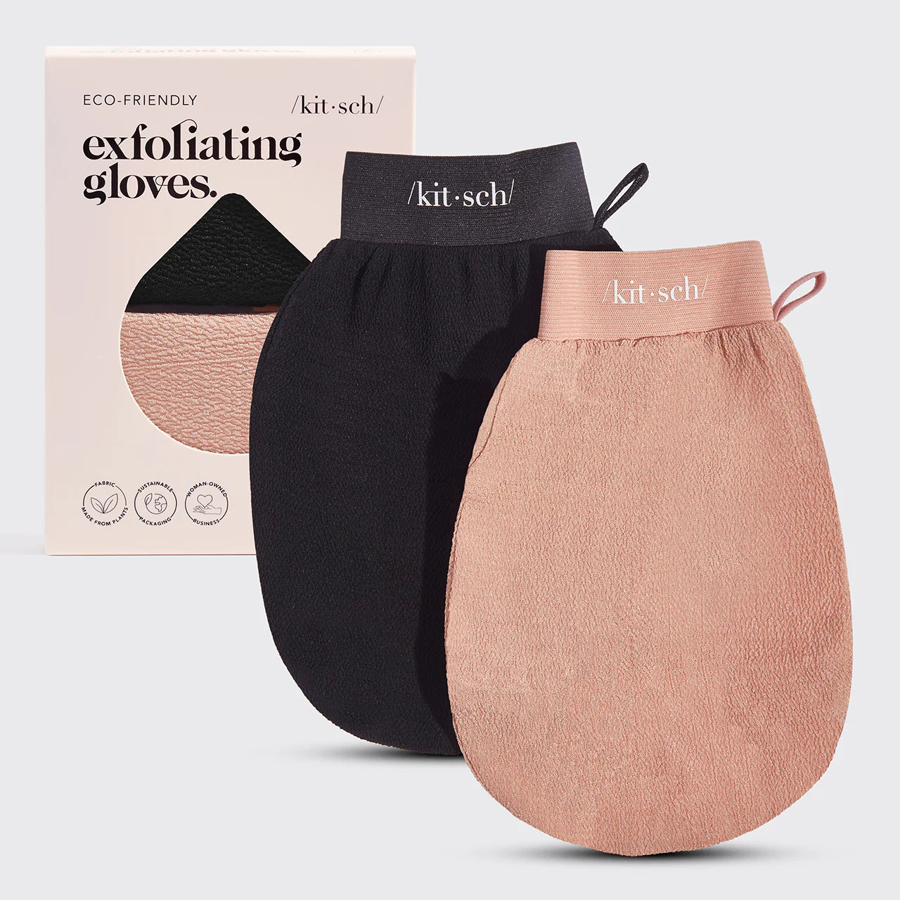 Kitsch Exfoliating Glove 2 pc - Black & Terracotta