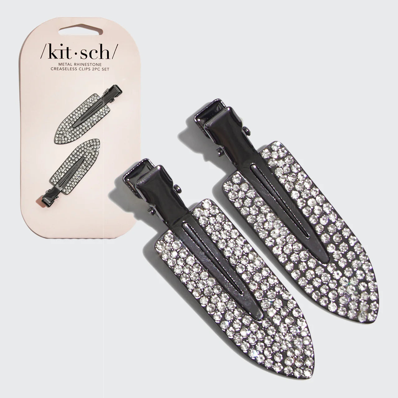 Kitsch Metal Rhinestone Creaseless Clips - 2pc