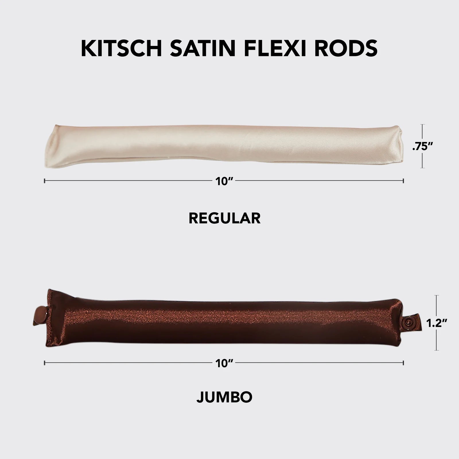 Kitsch Satin Jumbo Flexi Rods 4pc - Rosewood