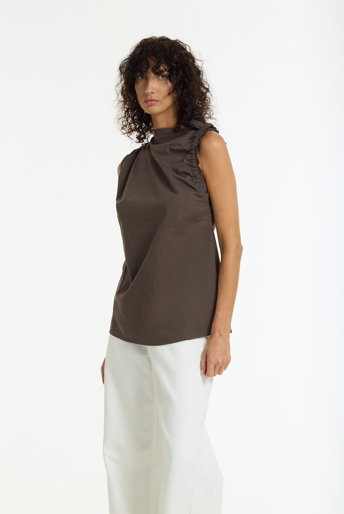Last Breath Sleeveless Cotton Top | Choc Stone | PRE-ORDER