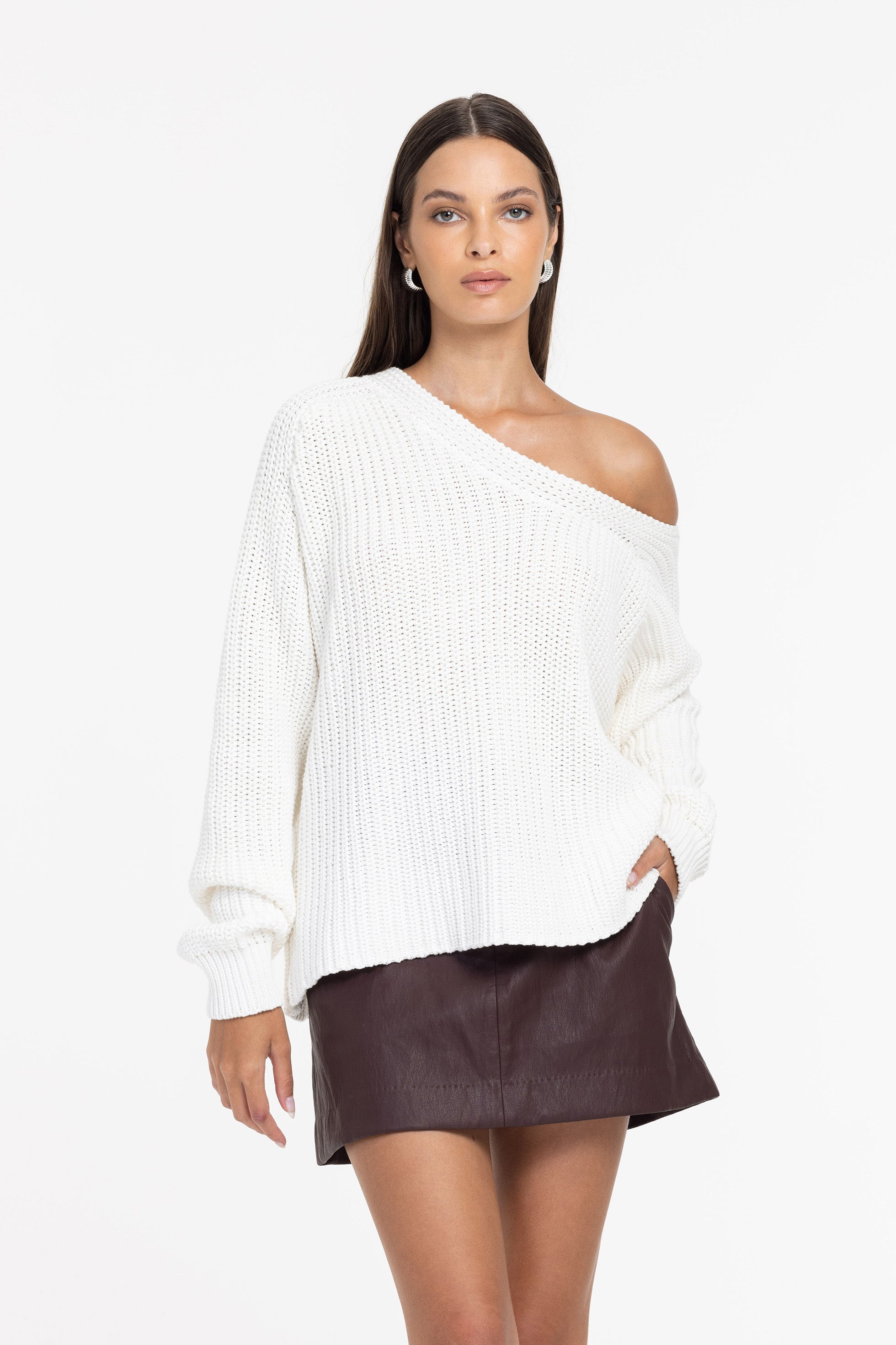 Lean On Me Sweater - White