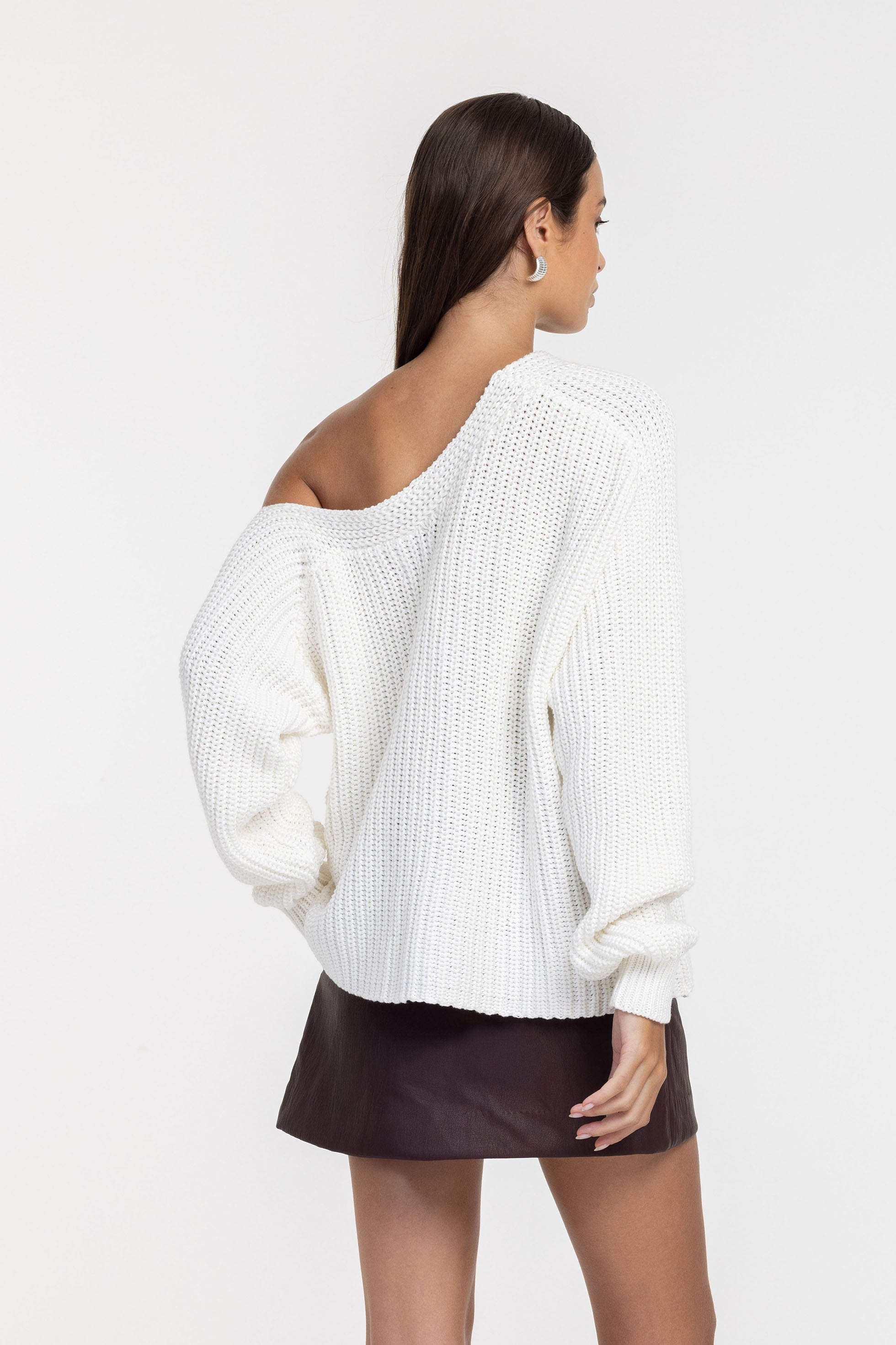 Lean On Me Sweater - White