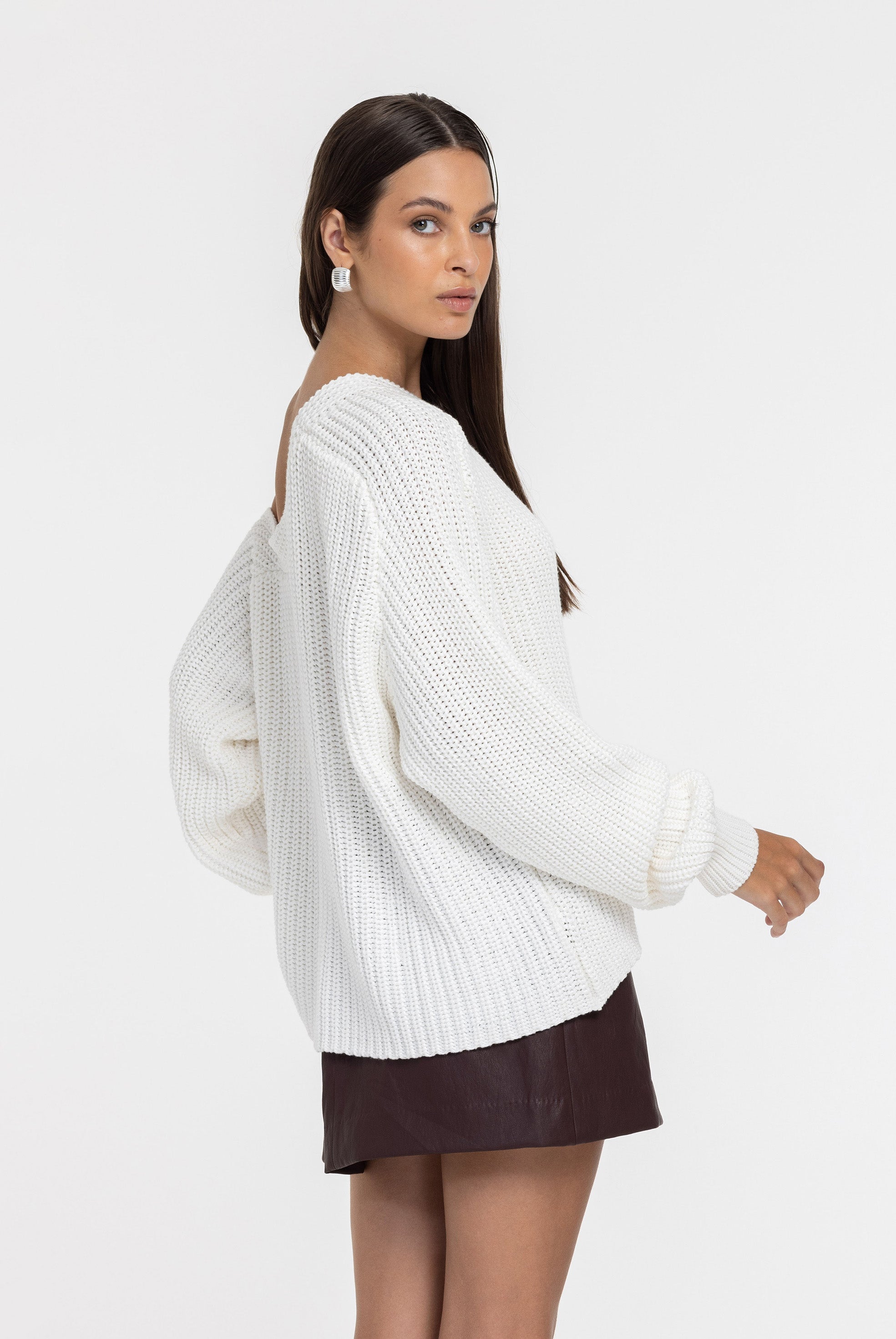 Lean On Me Sweater - White