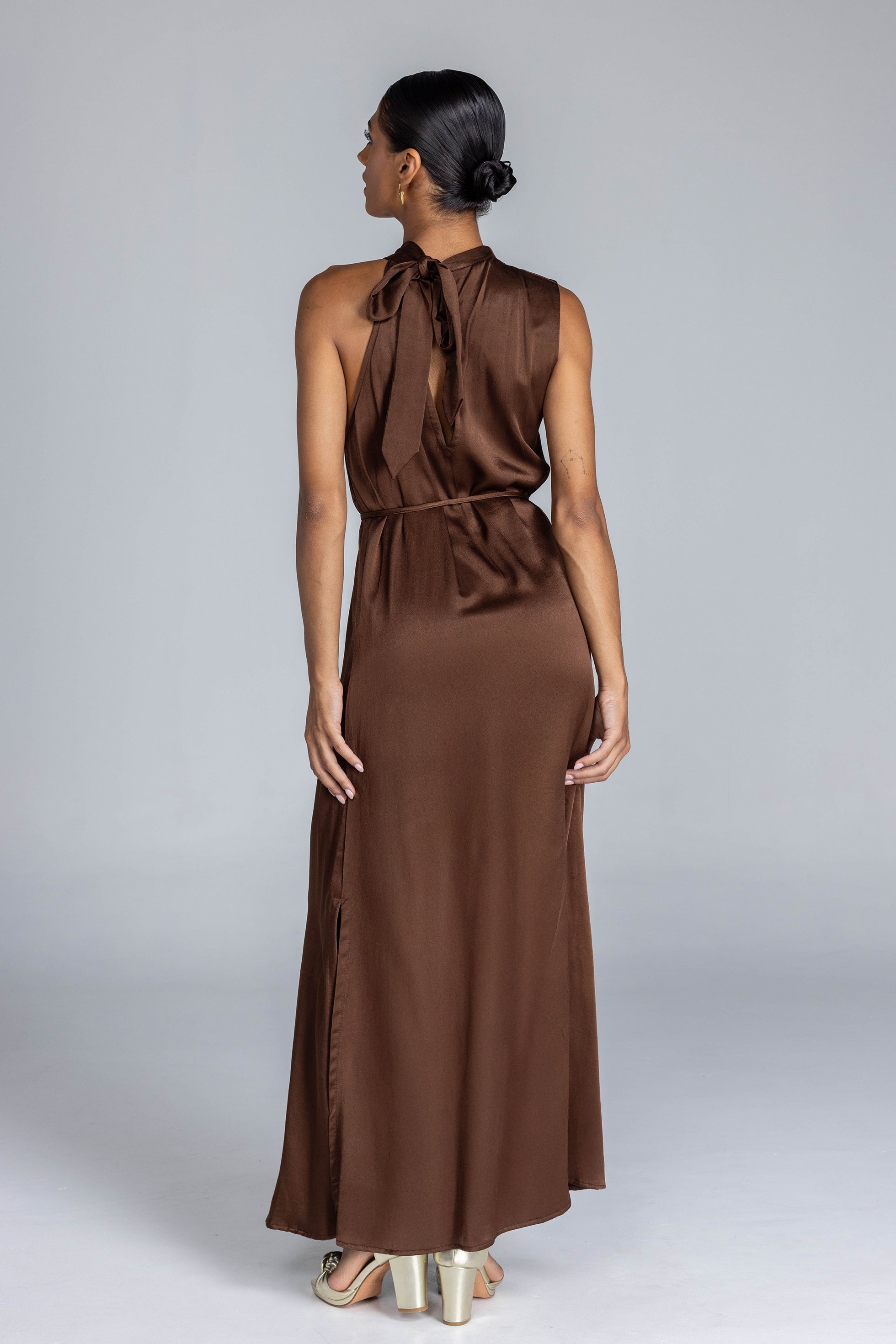 Leonie Dress - Brandy Brown