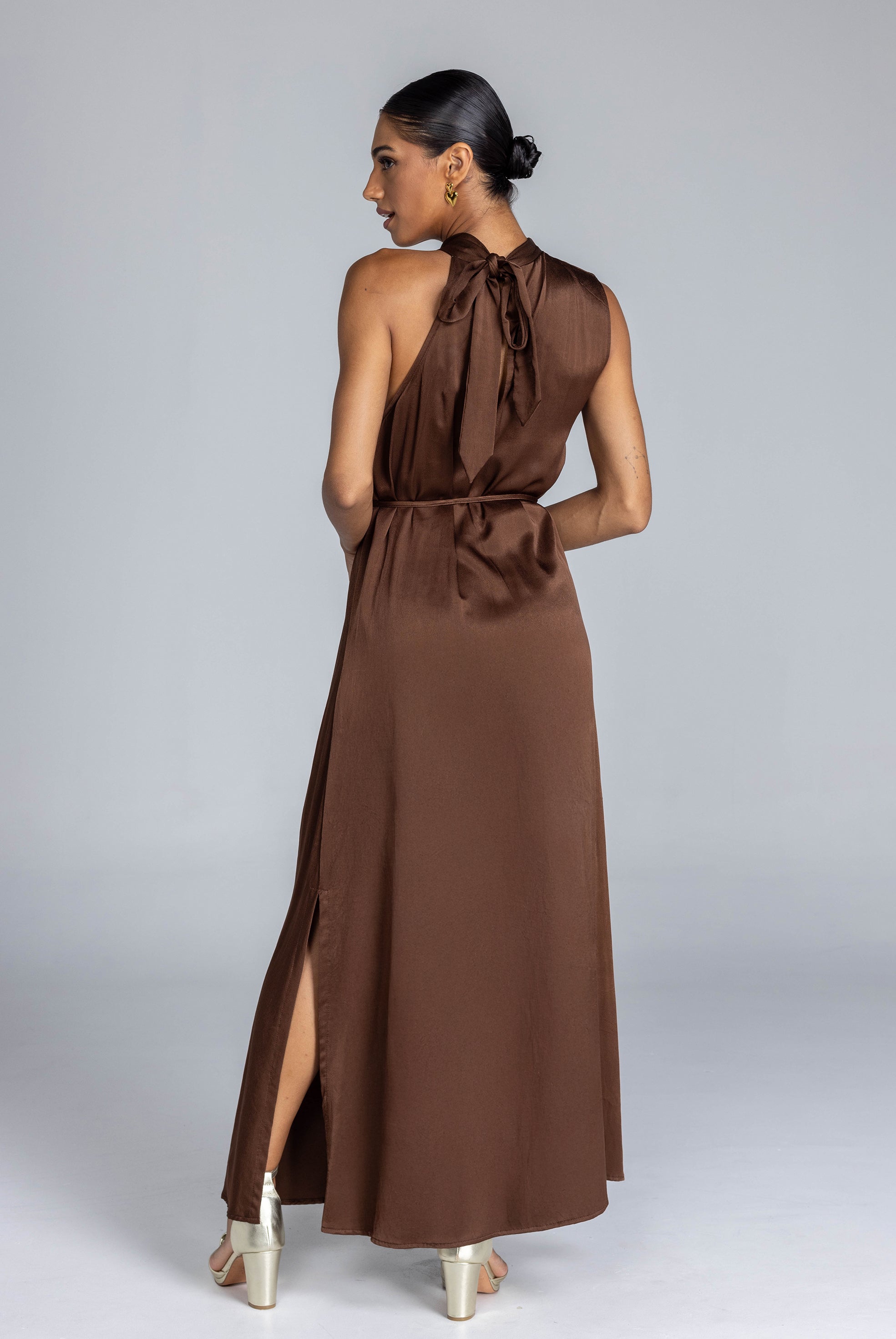 Leonie Dress - Brandy Brown