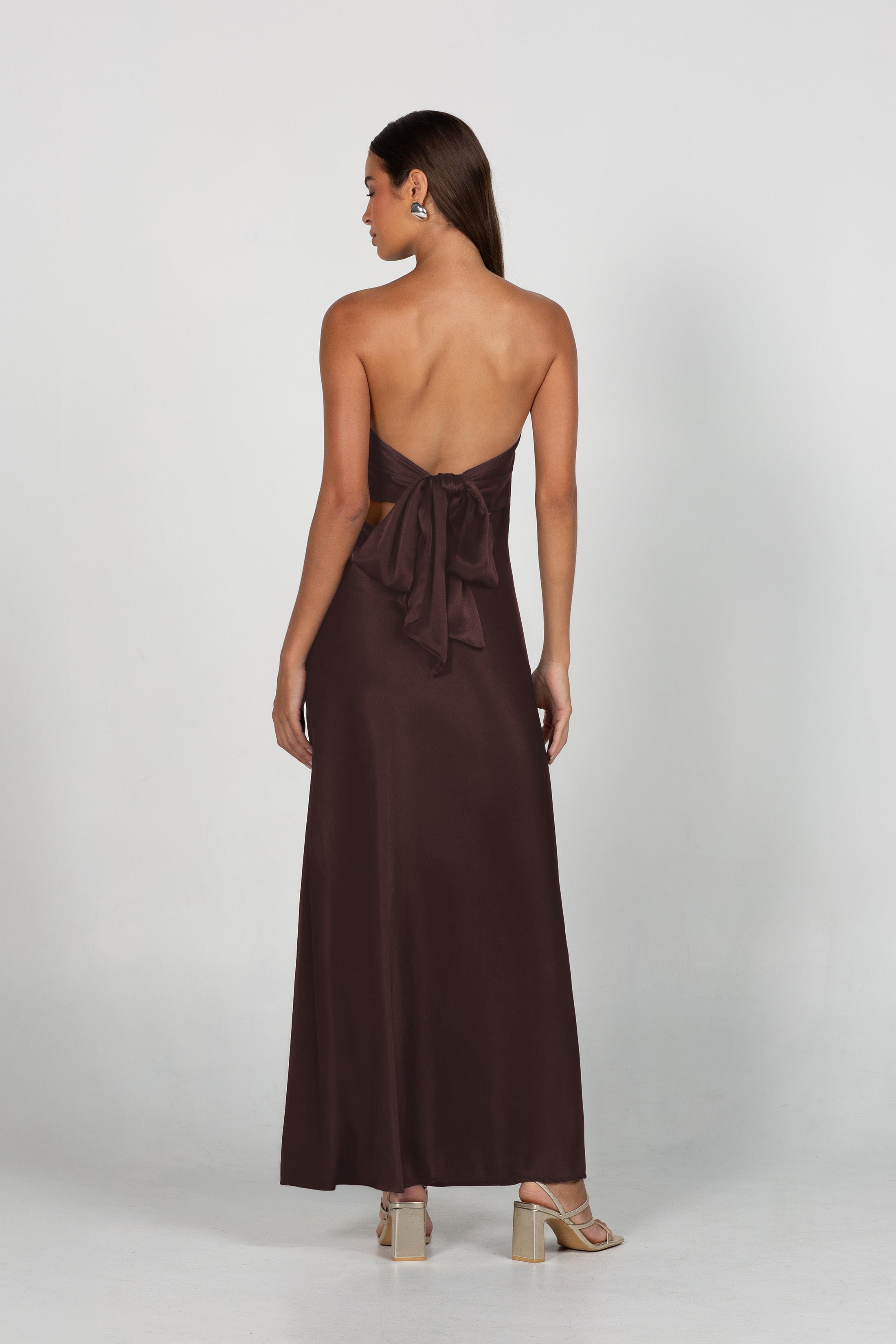 PRE-ORDER - Luminary Bandeau Dress - Chocolate