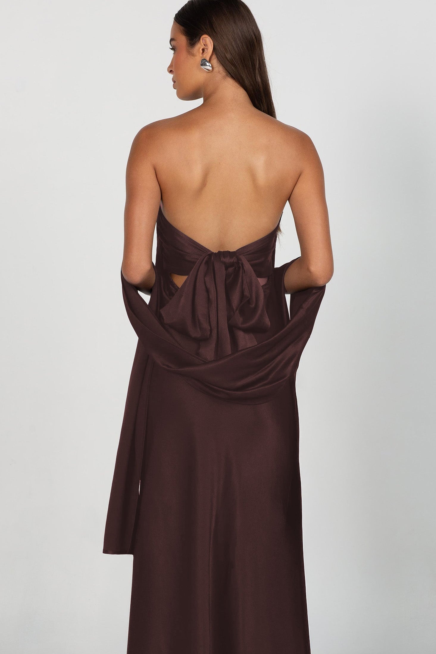 PRE-ORDER - Luminary Bandeau Dress - Chocolate