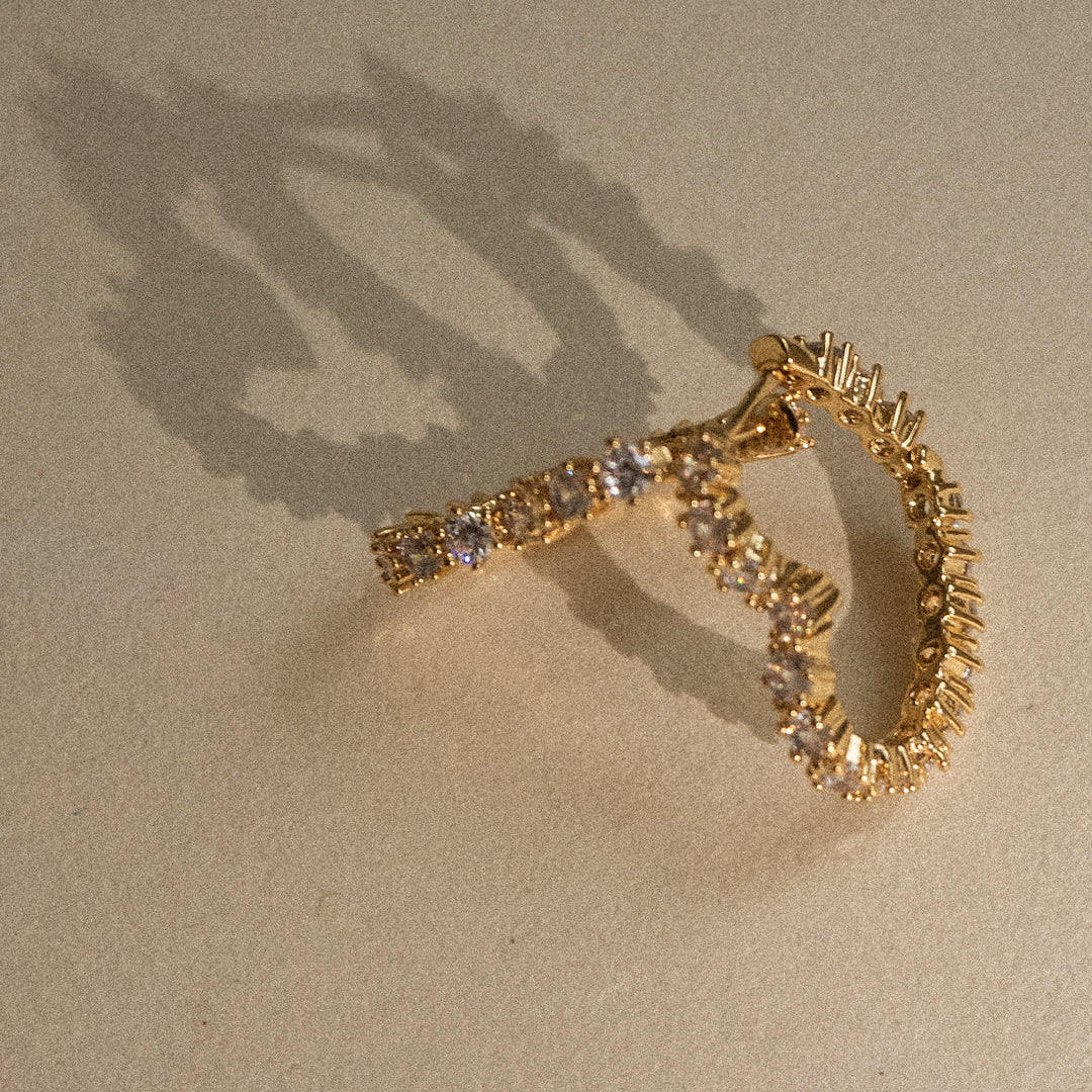 Luv AJ - Diamond Heart Bijoux Hoops - Gold