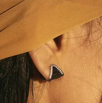 Luv AJ - Pave Shield Studs - Gold