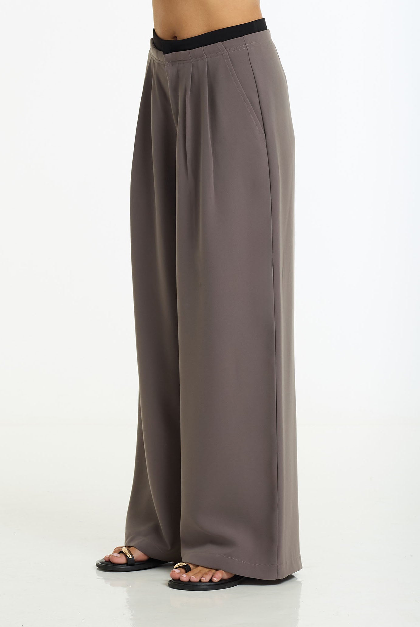Marco Wide Leg Pant | Charcoal/Black | PRE-ORDER