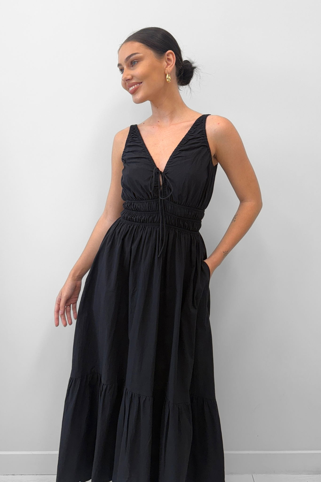 Midnight Whispers Dress -  Black