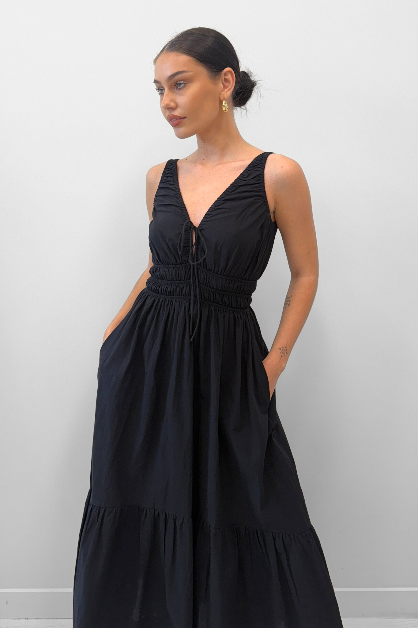 Midnight Whispers Dress -  Black
