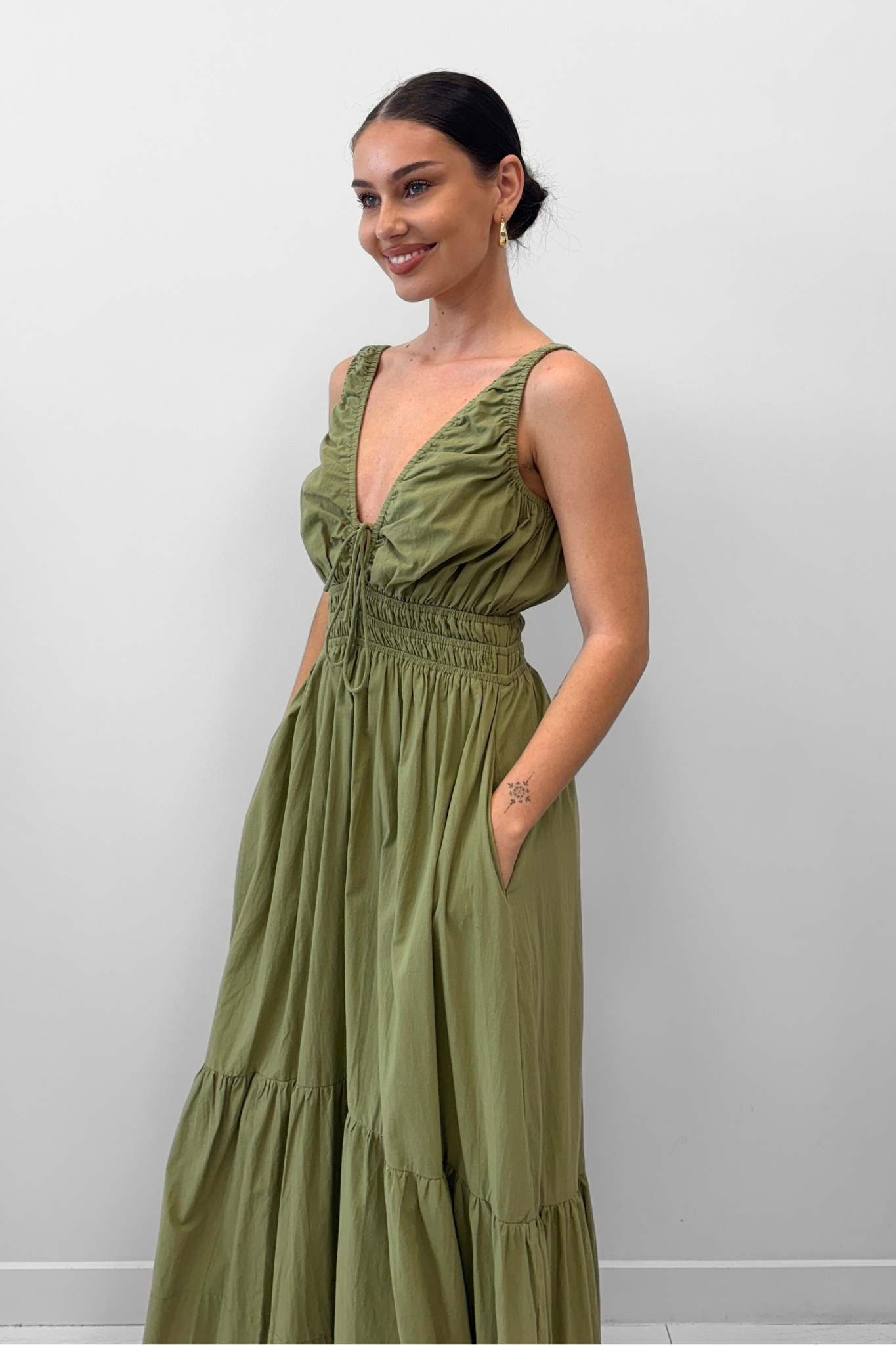 Midnight Whispers Dress -  Crispy Moss